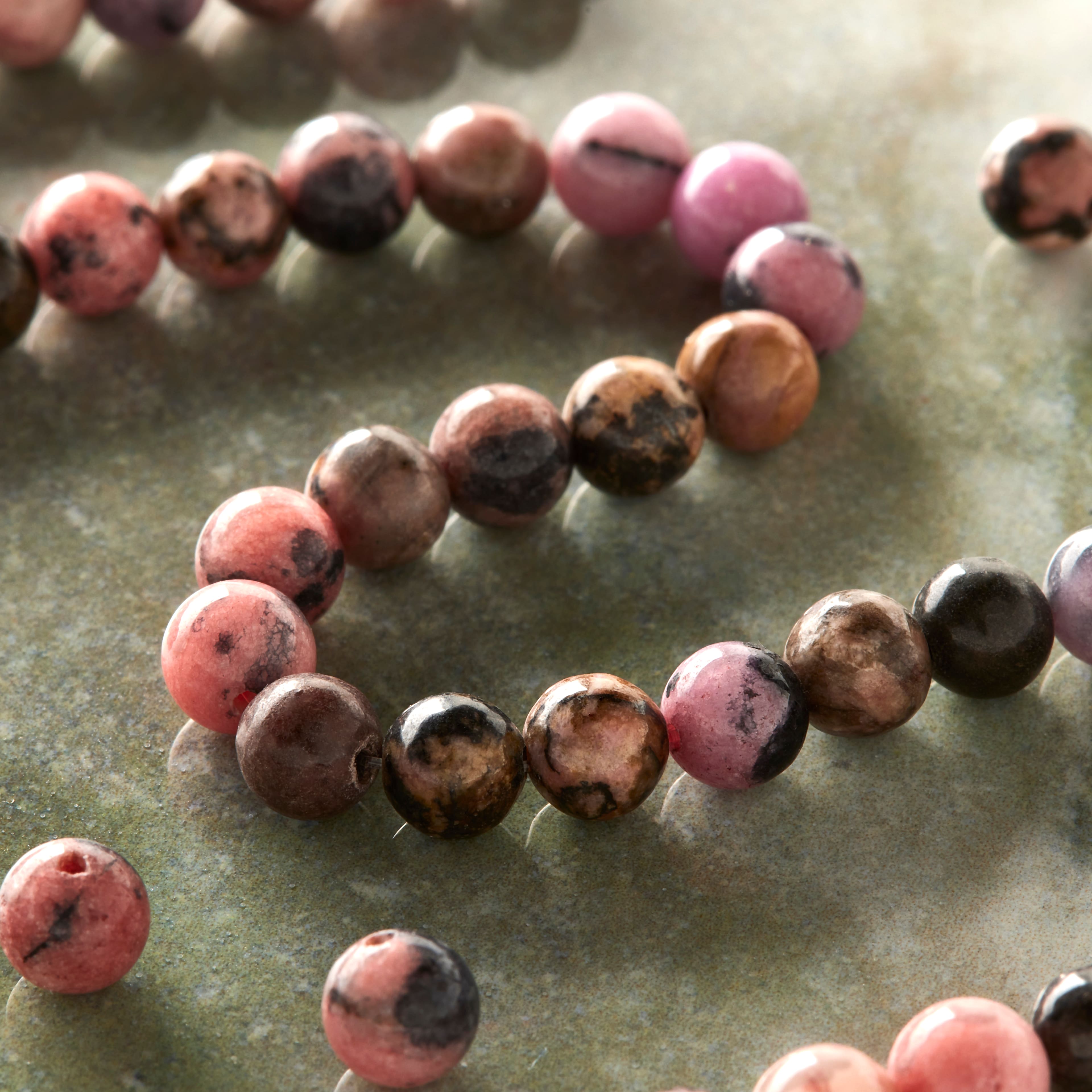 9 Pack:  Multicolor Rhodonite Round Beads, 6mm by Bead Landing&#x2122;