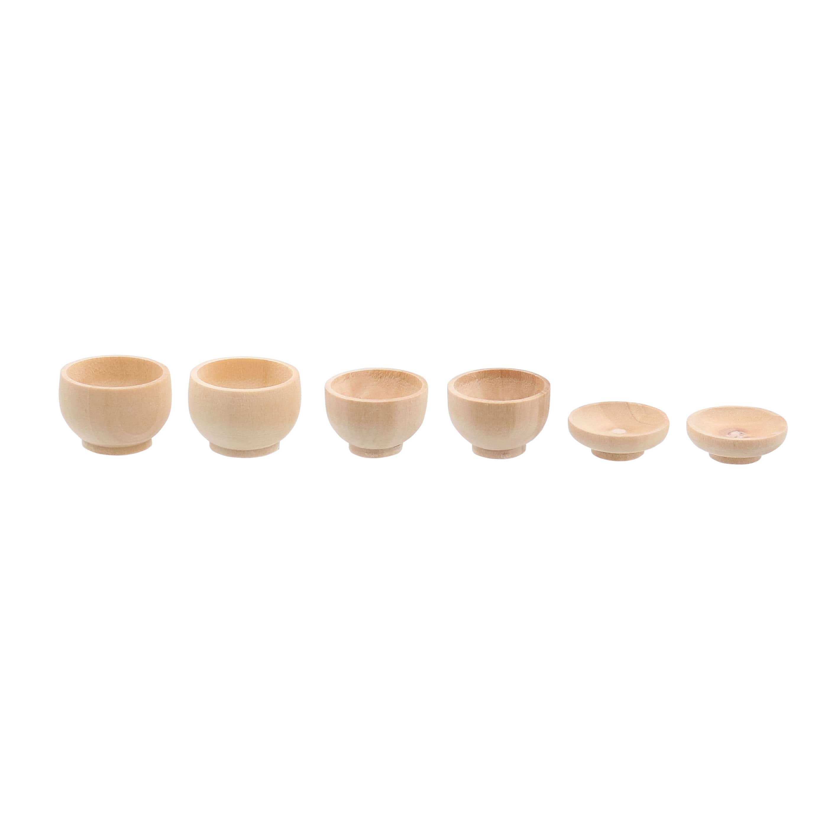 Miniature Wood Bowls &#x26; Plates by Make Market&#xAE;