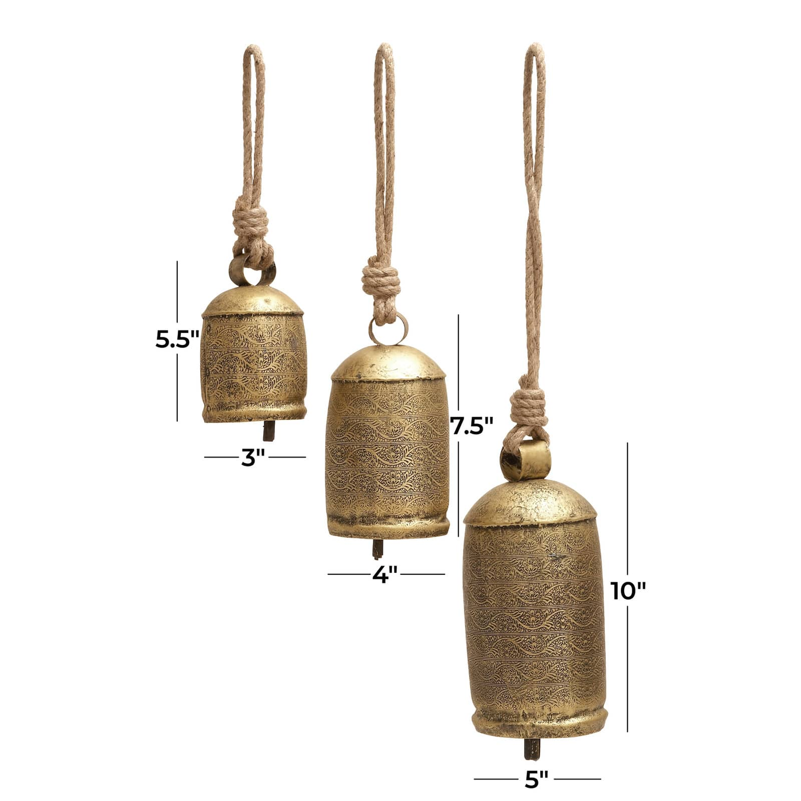 Gold Metal Rustic Windchime Set