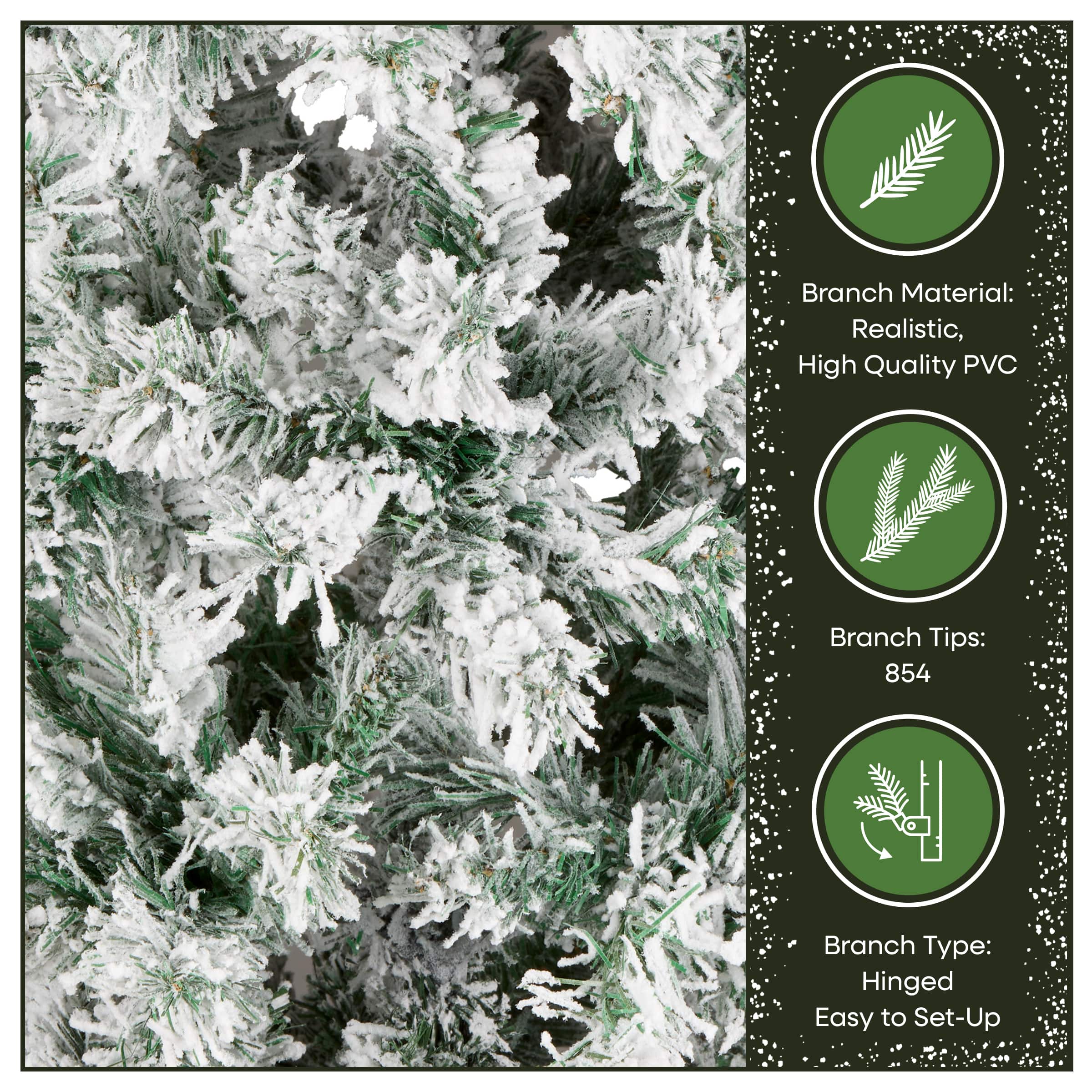 7.5ft. Unlit Acacia Medium Flocked Artificial Christmas Tree