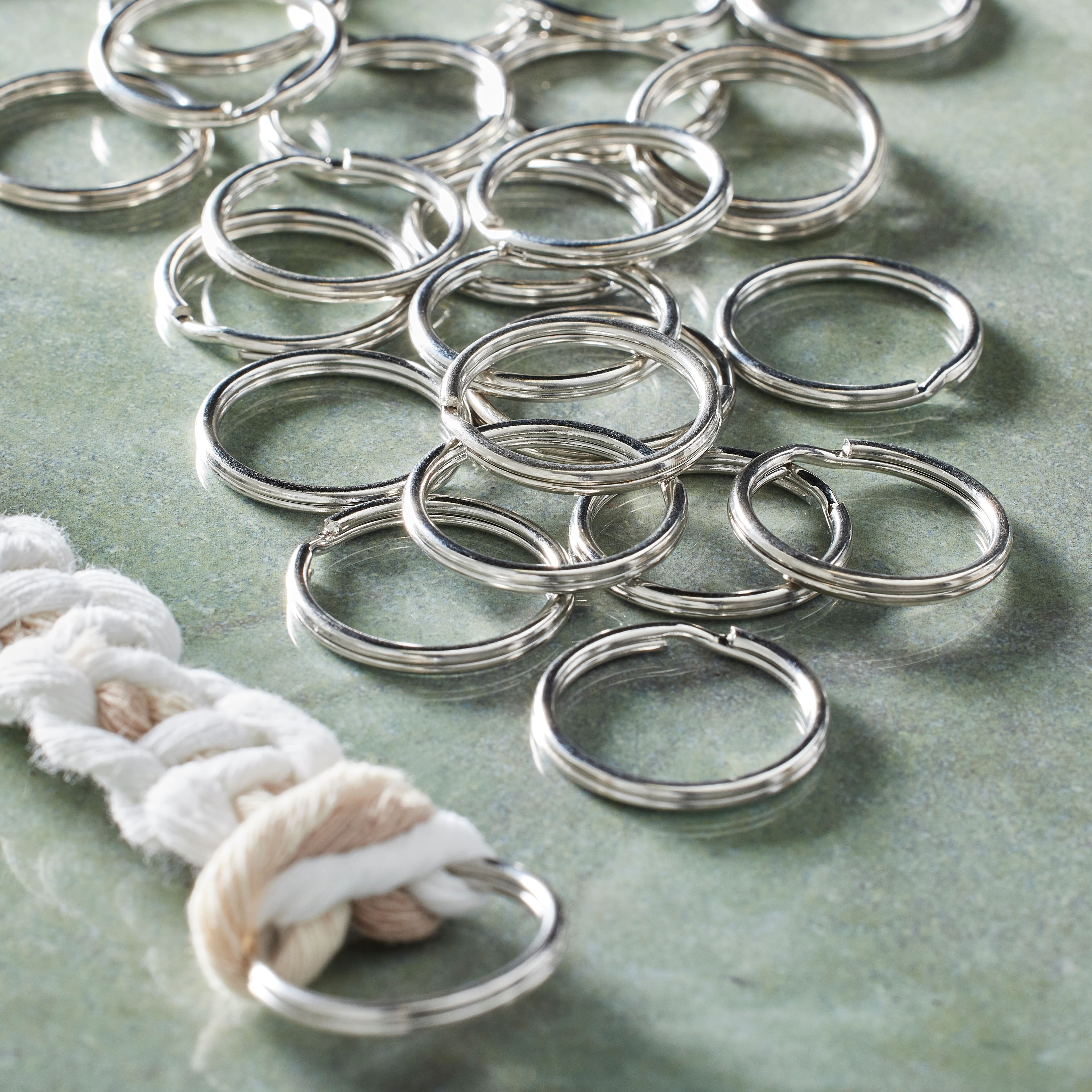 12 Packs: 28 ct. (336 total) Rhodium Split Rings, 24mm by Bead Landing&#x2122;