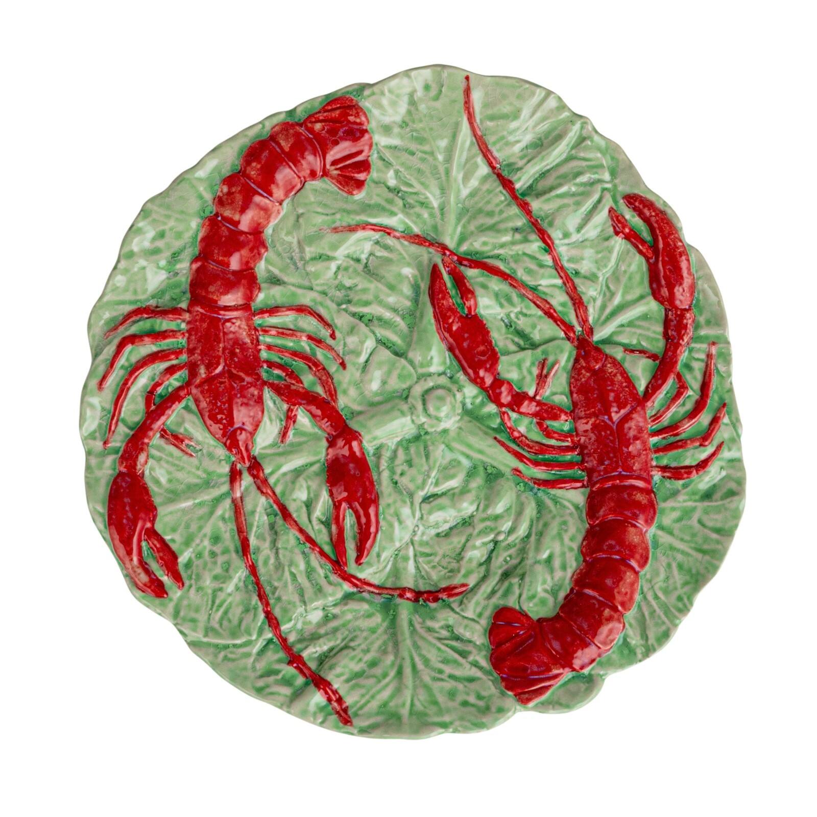 Hello Honey® 10.25" Red & Blue Lobster Feast Stoneware Plates, 6ct.