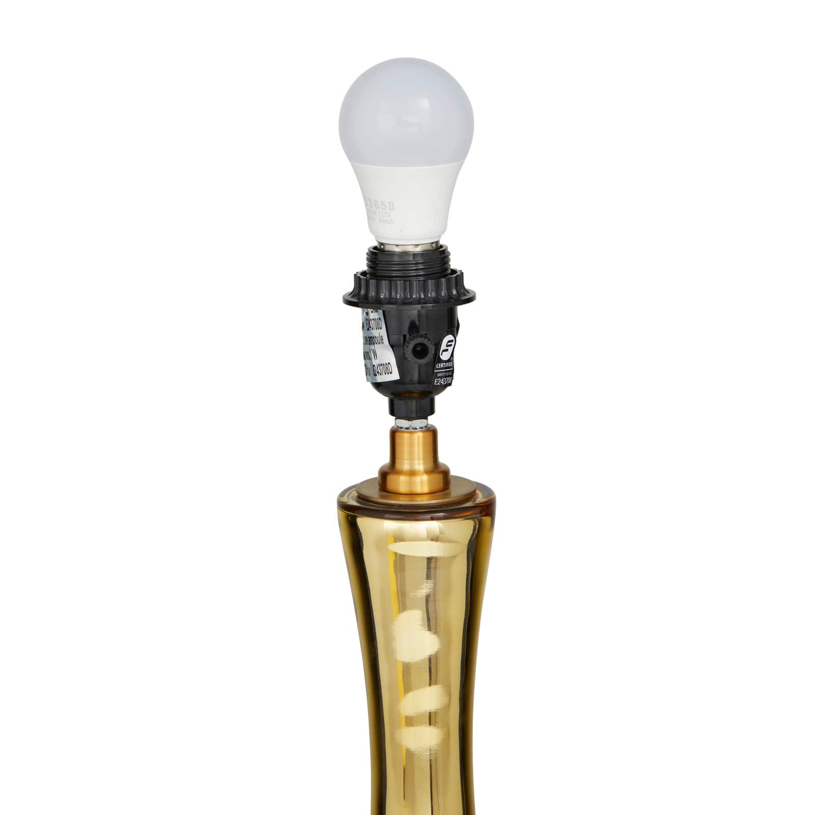 Gold Glass Glam Accent Lamp, 15&#x22; x 15&#x22; x 27&#x22;