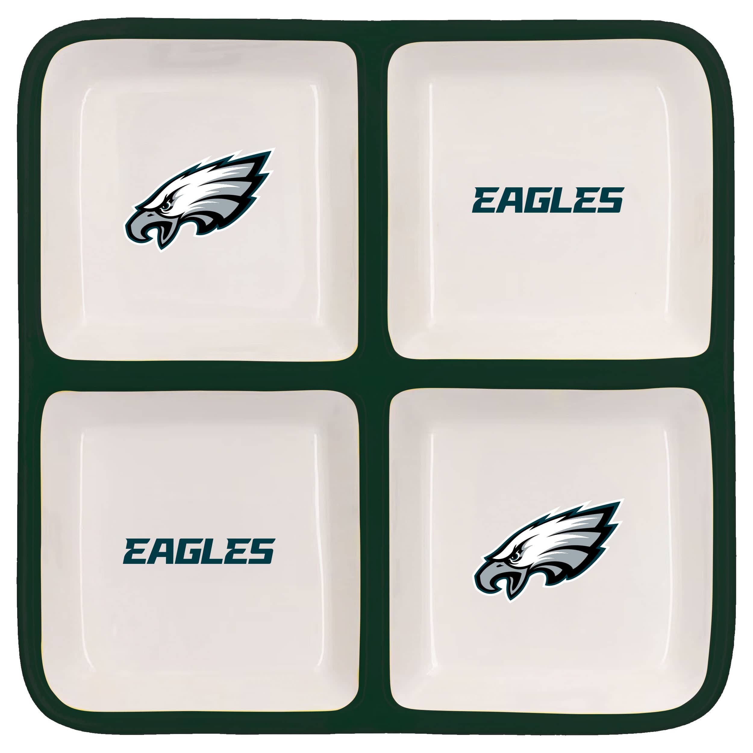 The Memory Company NFL 4 Section Square Ceramic Tray