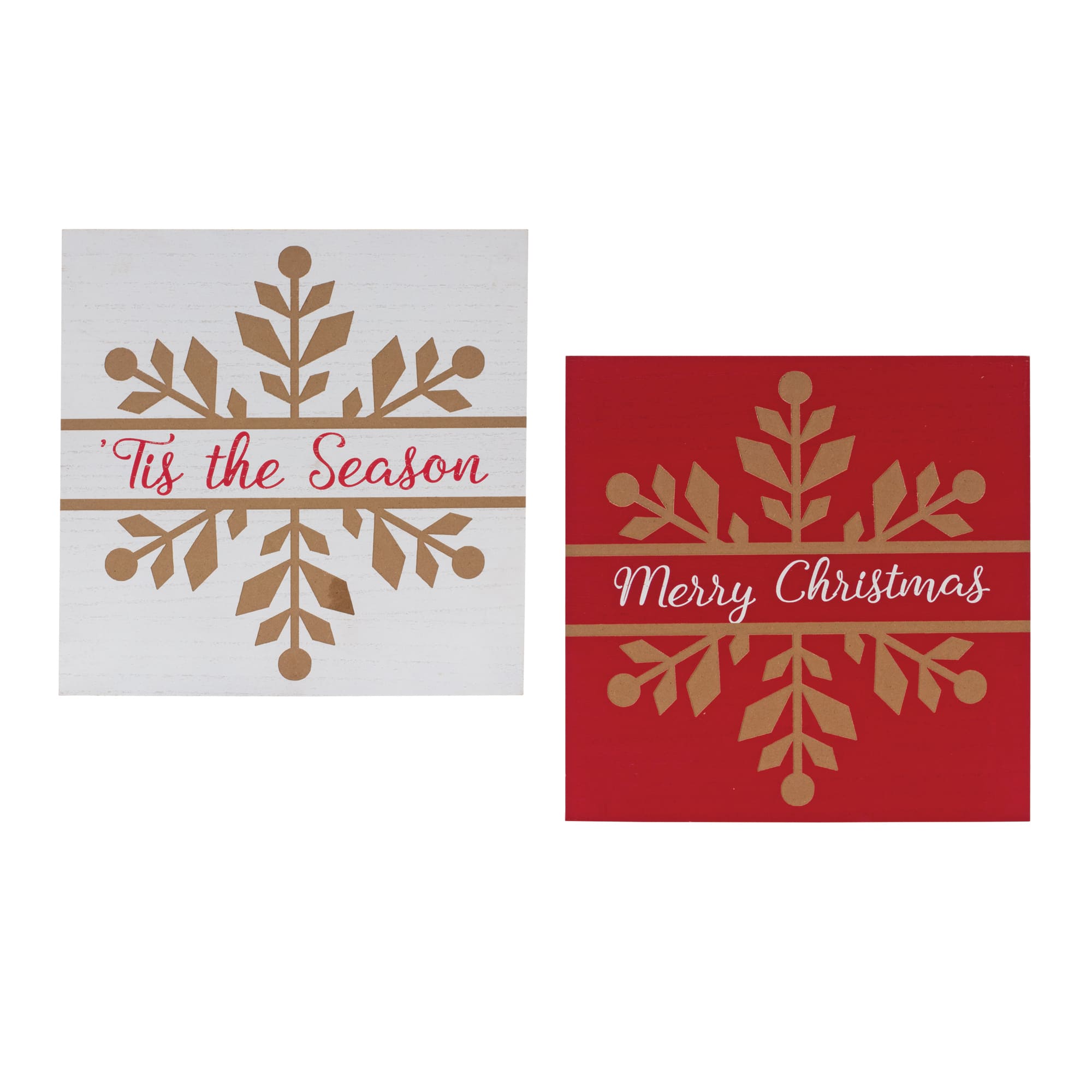 11.75" Snowflake Christmas Season Sign Décor Set