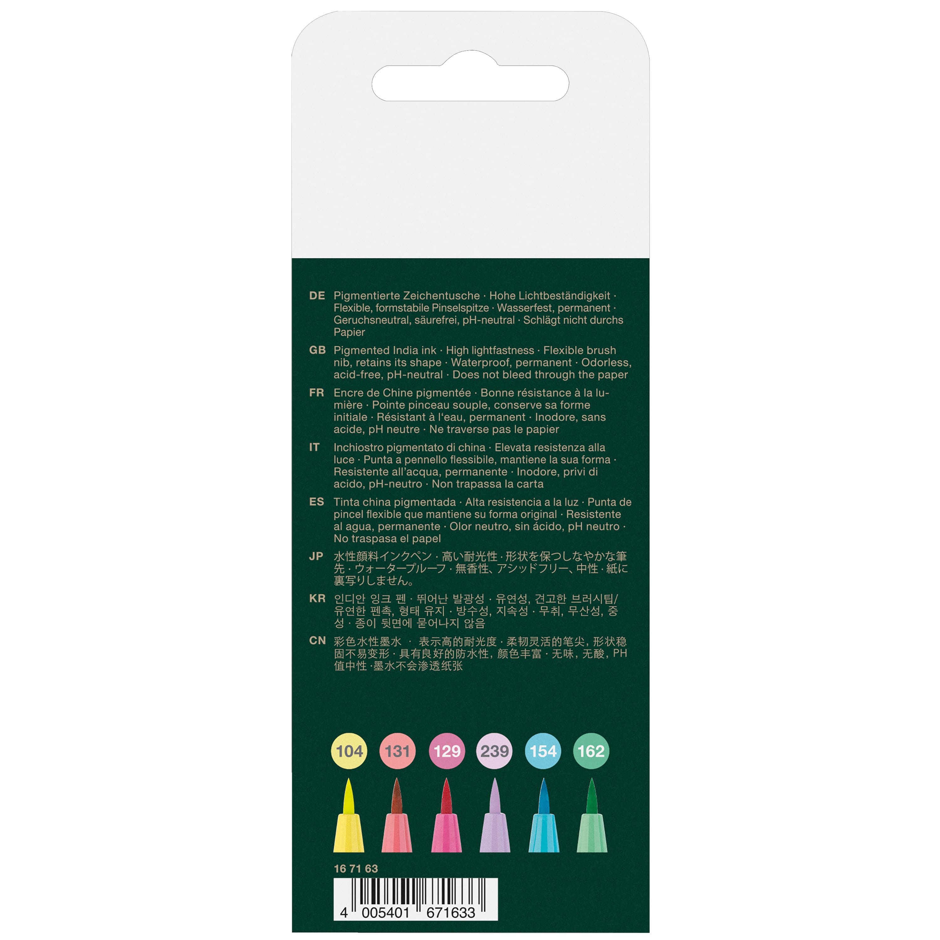 Faber-Castell&#xAE; PITT&#xAE; 6 Color Artist Brush Pen Set