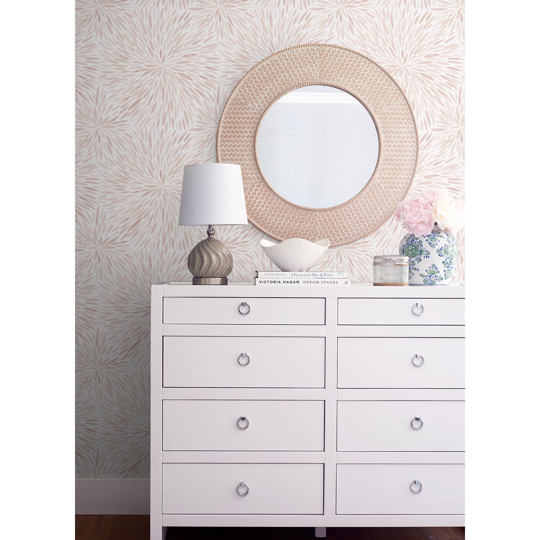 RoomMates Pink Cat Coquillette Burst Peel & Stick Wallpaper