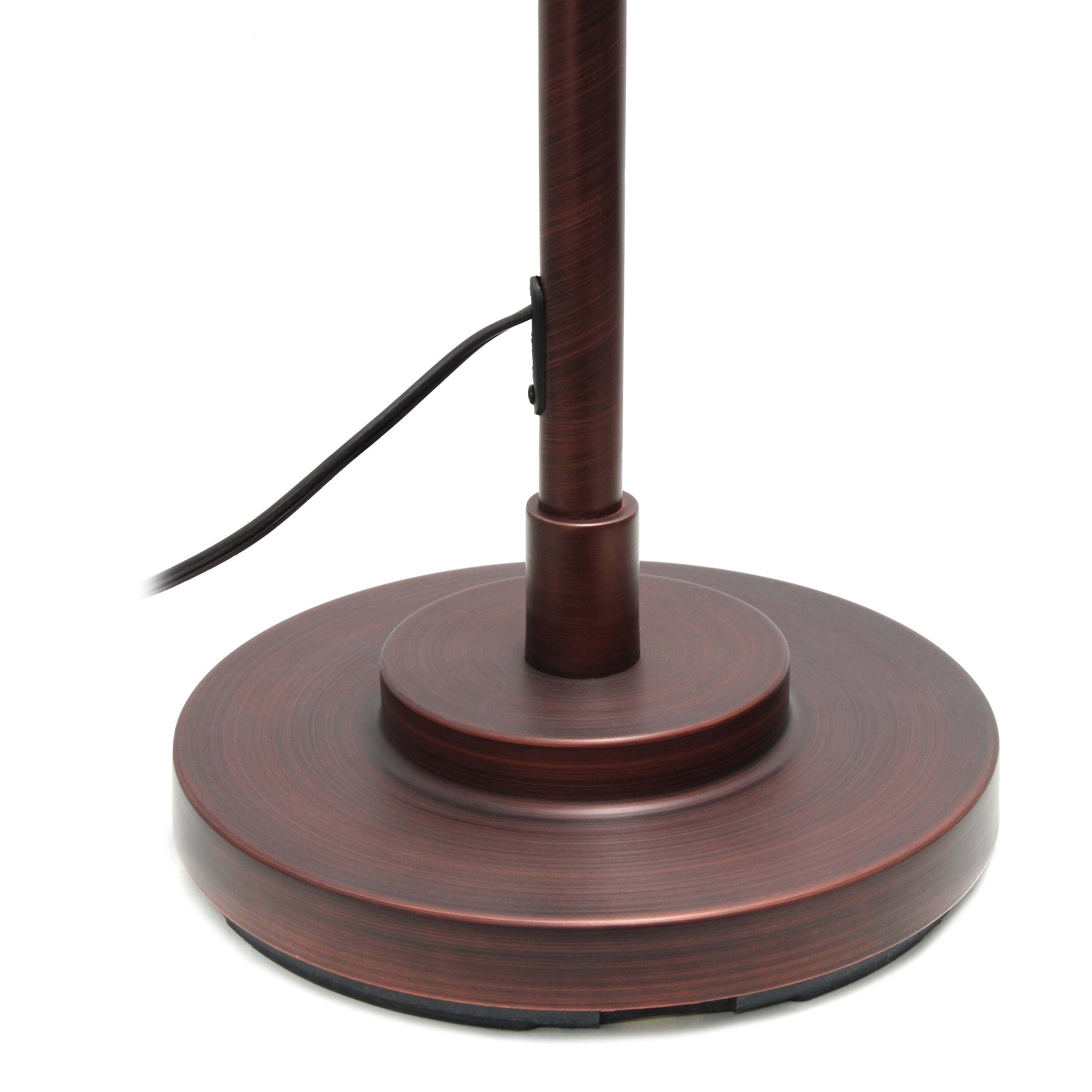 Lalia Home 5ft. Red Bronze Vintage Arched Floor Lamp with Iron Mesh Shade