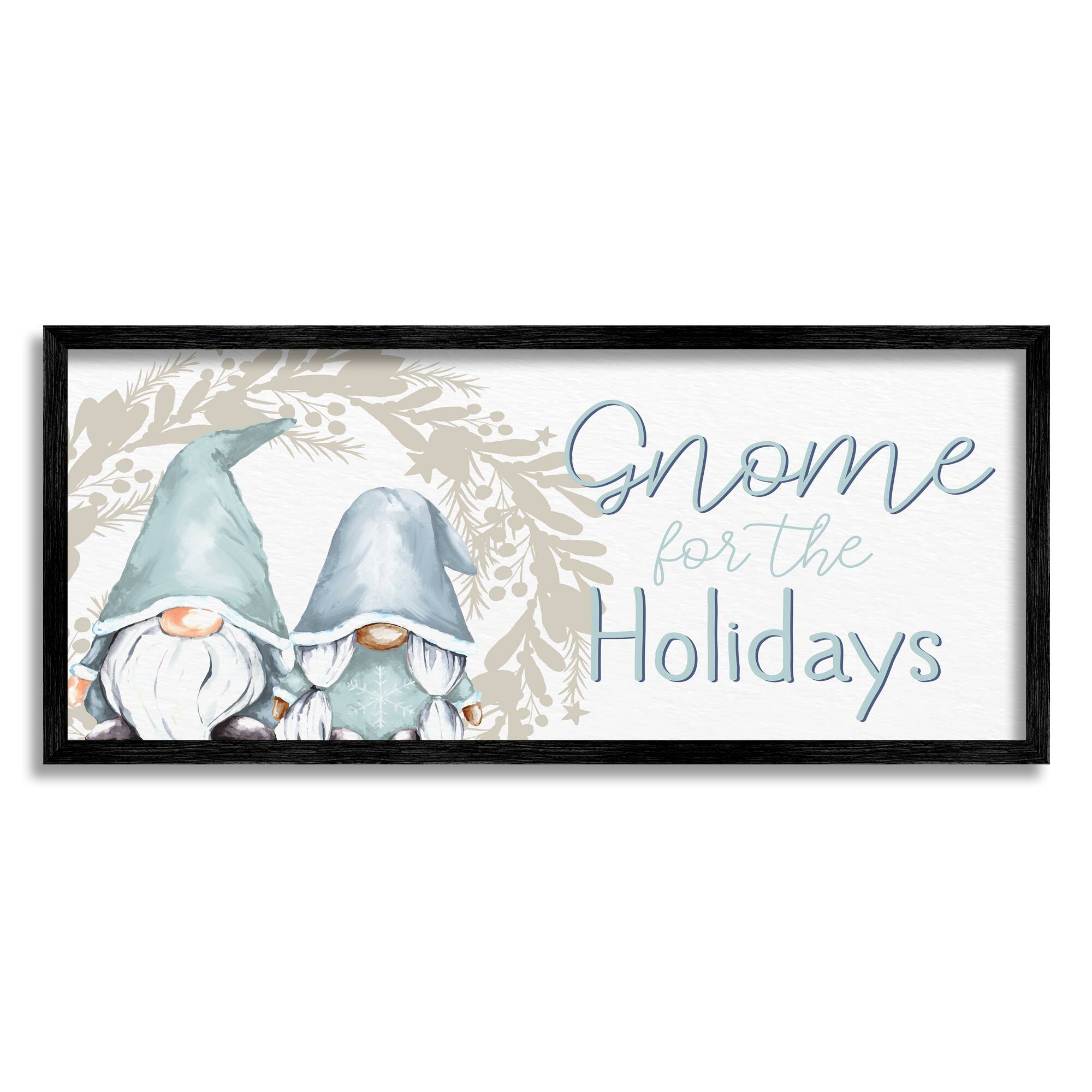 Stupell Industries Gnome For The Holidays Phrase Framed Giclee Art