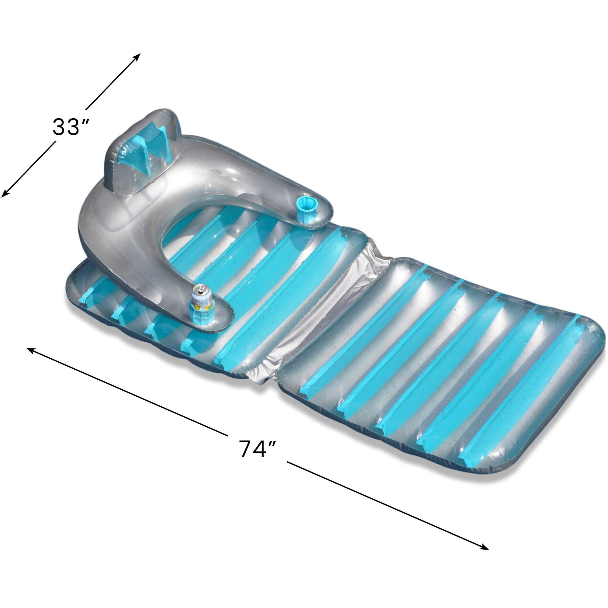 Pool Central 6.2ft. Inflatable Swimming Pool Folding Lounge Chair Float