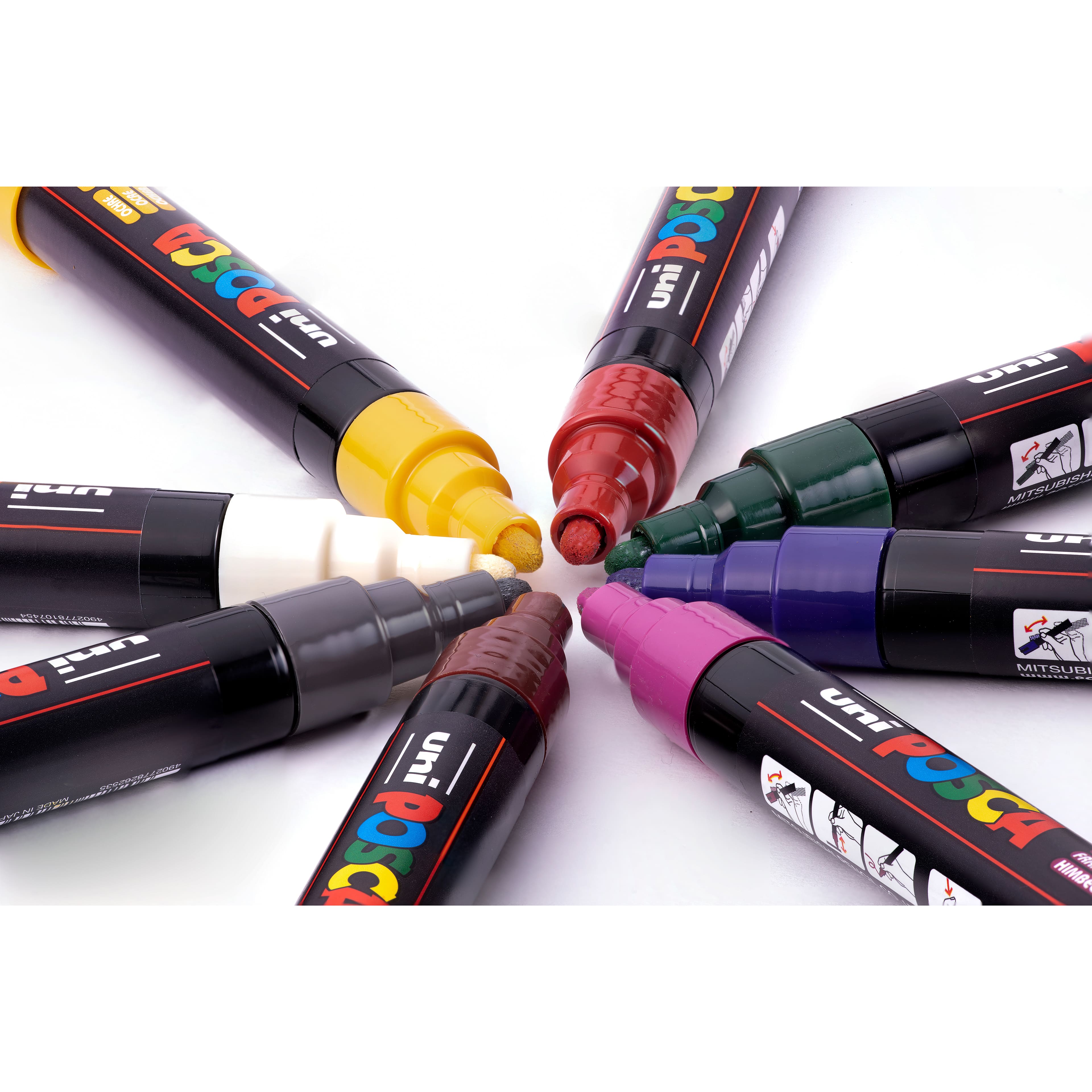 POSCA PC-5M Medium Tip Dark Colour Paint Marker Set