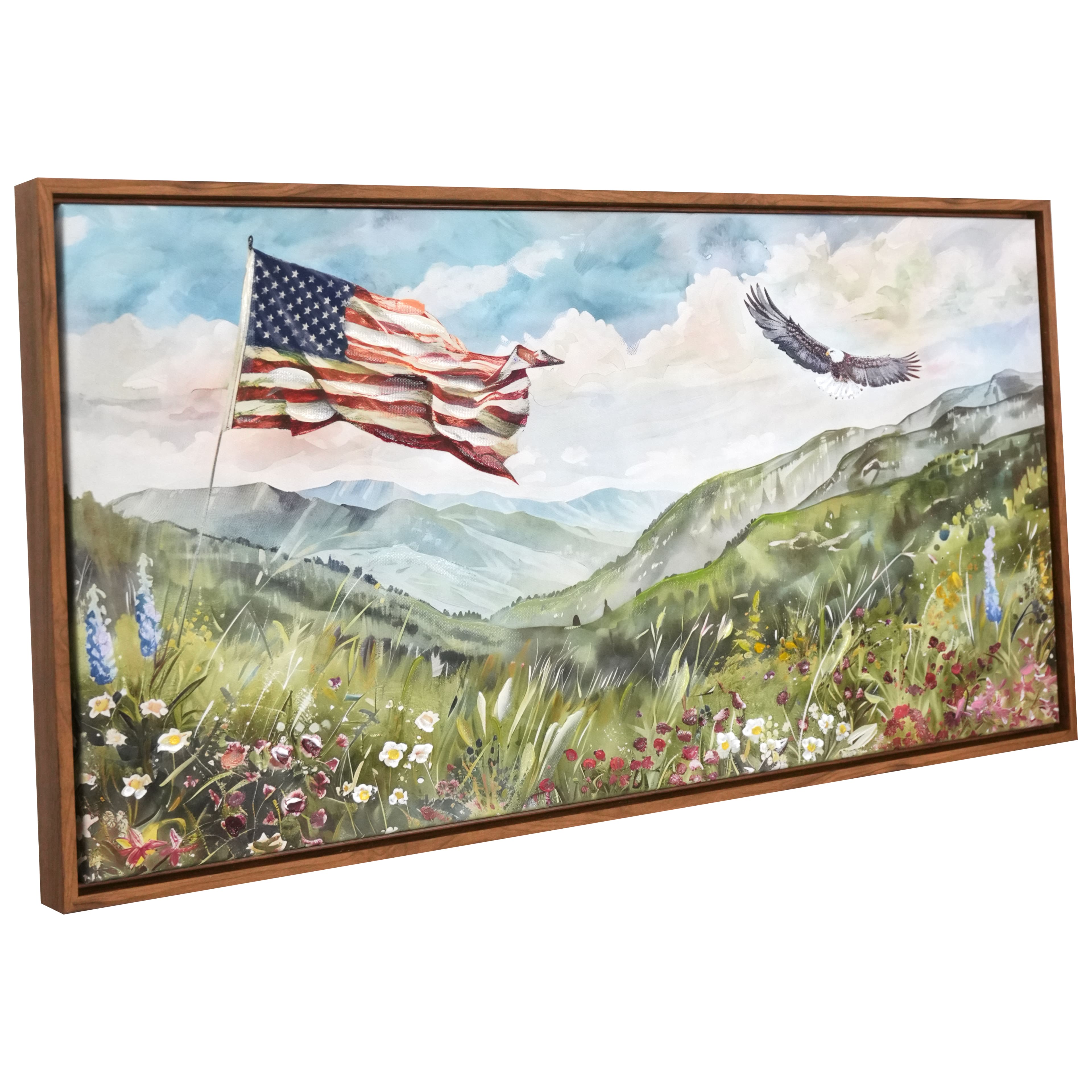 27&#x22; x 14&#x22; Red, White &#x26; Blue Free Land Canvas by Celebrate It&#x2122;