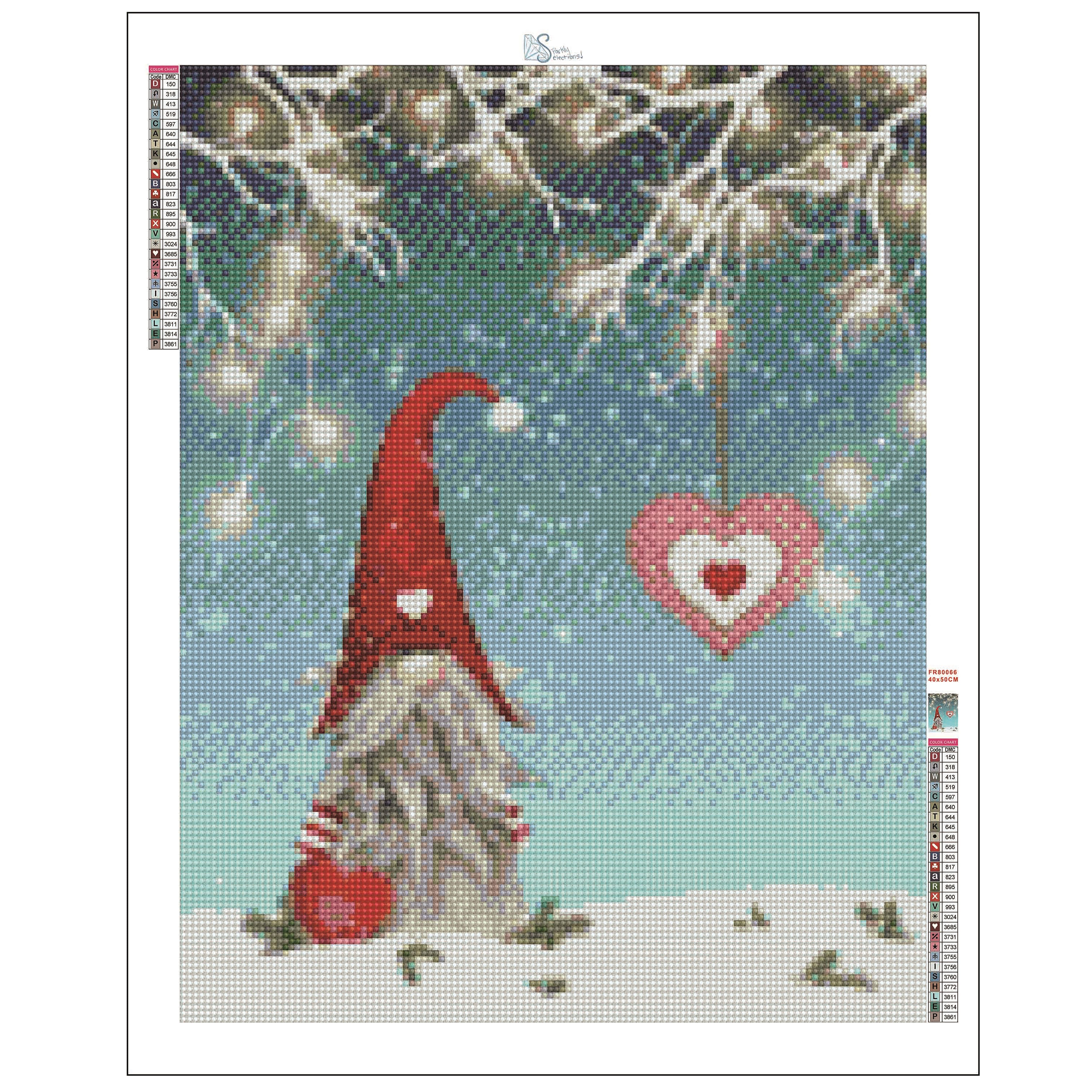 Sparkly Selections Christmas Elf Diamond Painting Kit, Square Diamonds