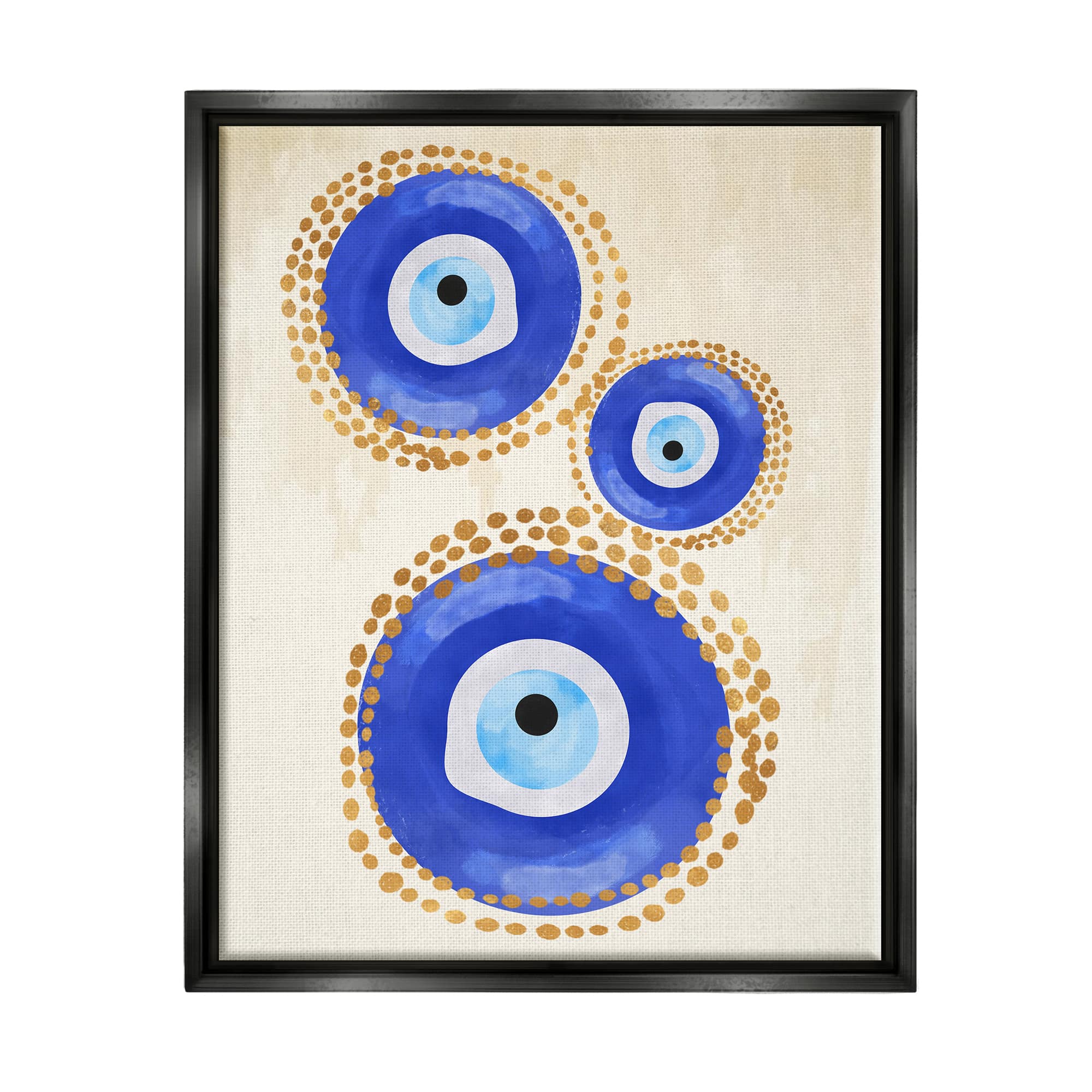 Stupell Industries Round Blue Evil Eye Pattern Dotted Detail Framed Floater  Canvas Wall Art | Michaels