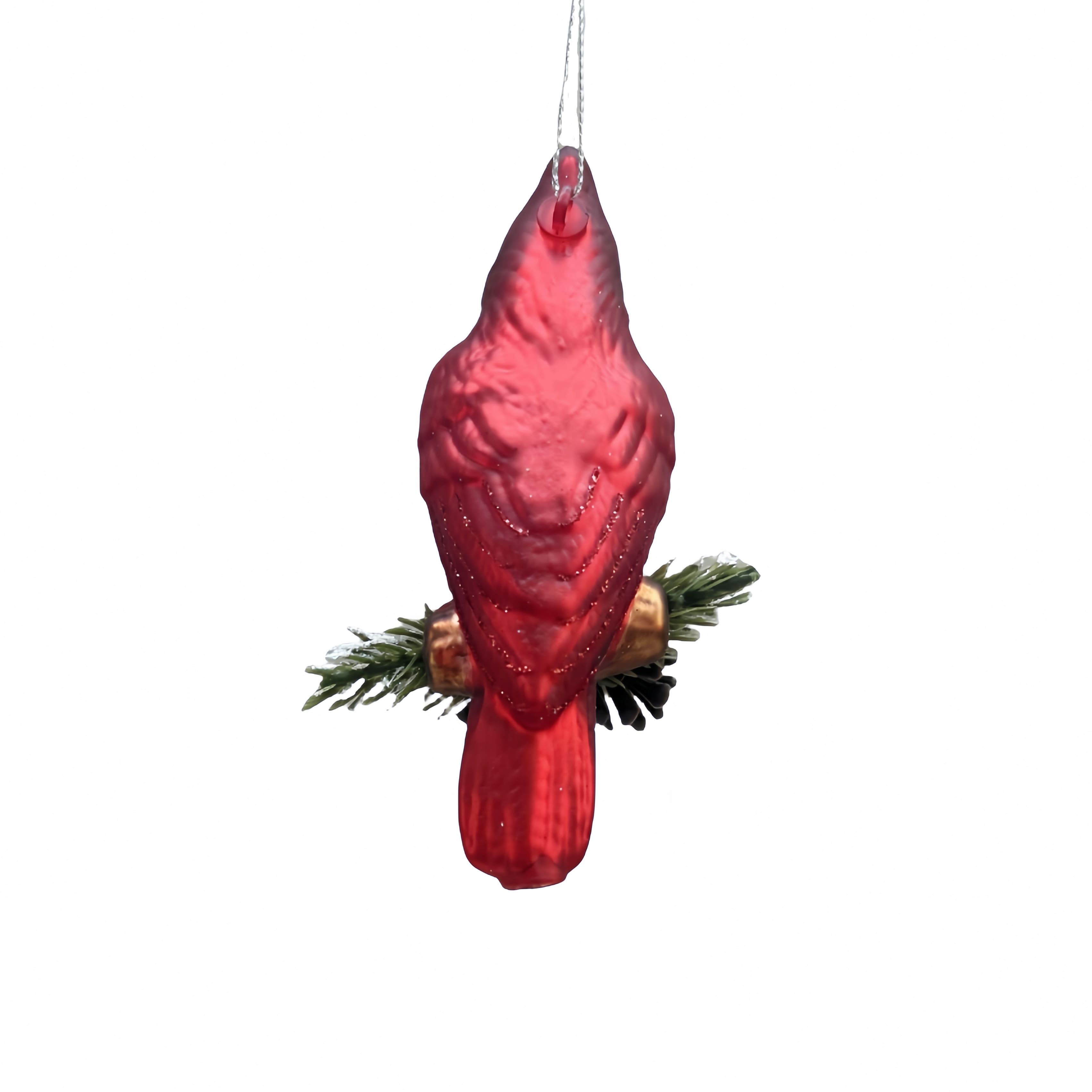 4.5&#x22; Cardinal with Greenery Glass Ornament by Ashland&#xAE;