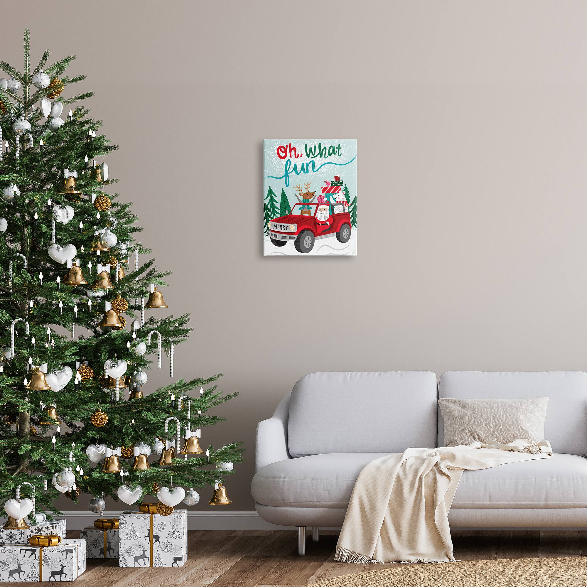 Stupell Industries Oh What Fun Santa Driving Gifts Canvas Wall Art