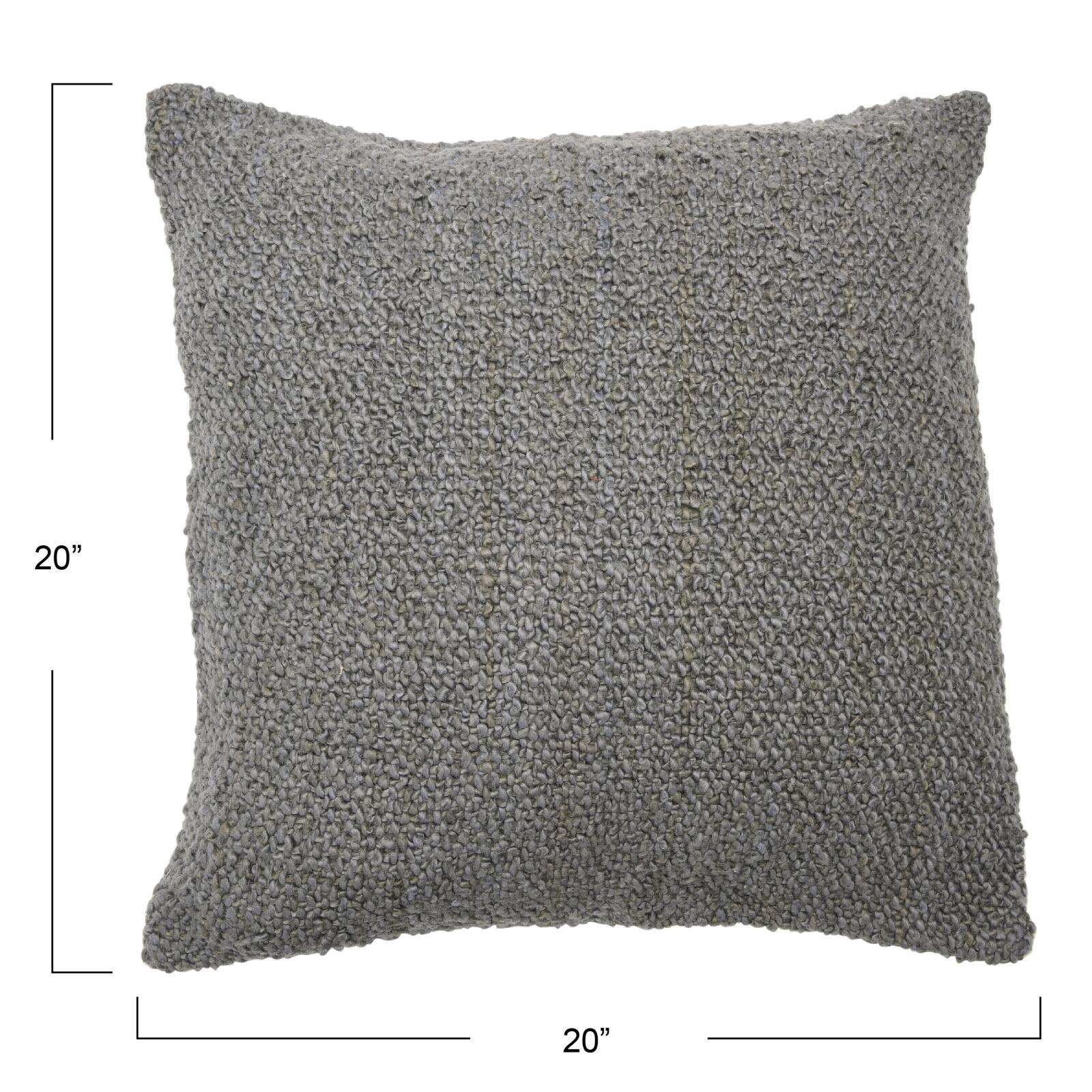 Hello Honey® Gray Square Boucle Cotton Pillow Cover
