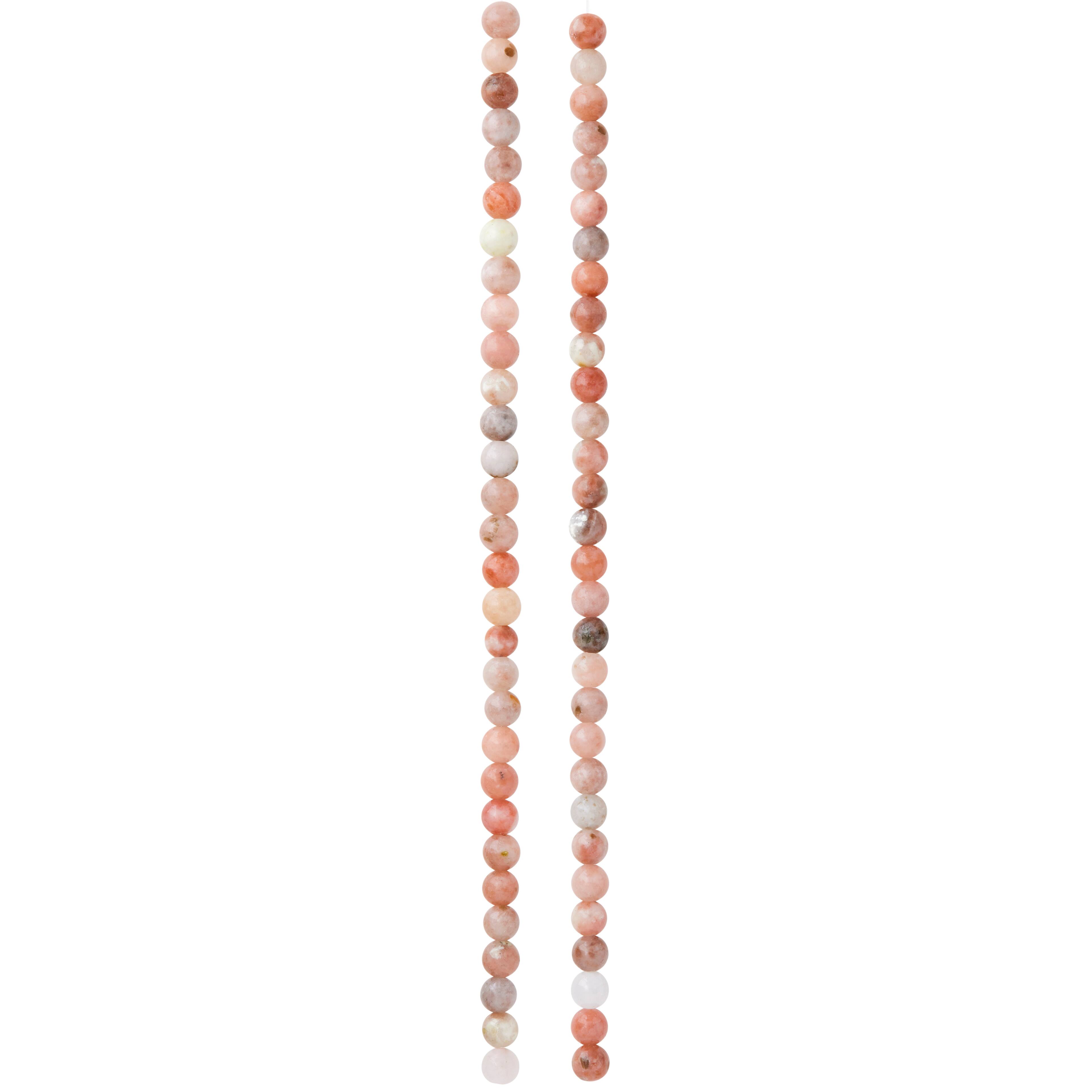 Pink Mix Sesame Jasper Round Beads, 4mm by Bead Landing™