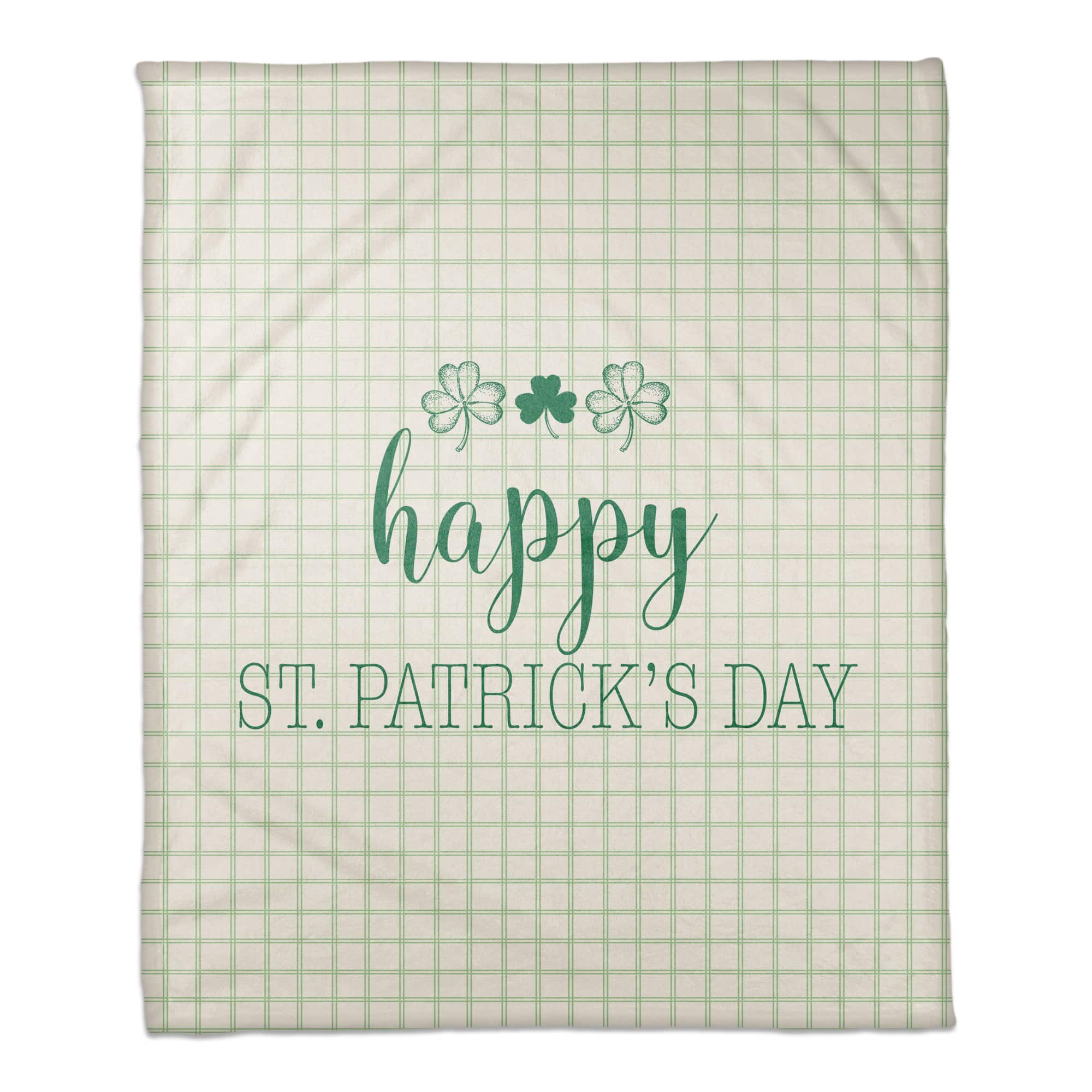 Happy Pats Day Plaid 50" x 60" Coral Fleece Blanket