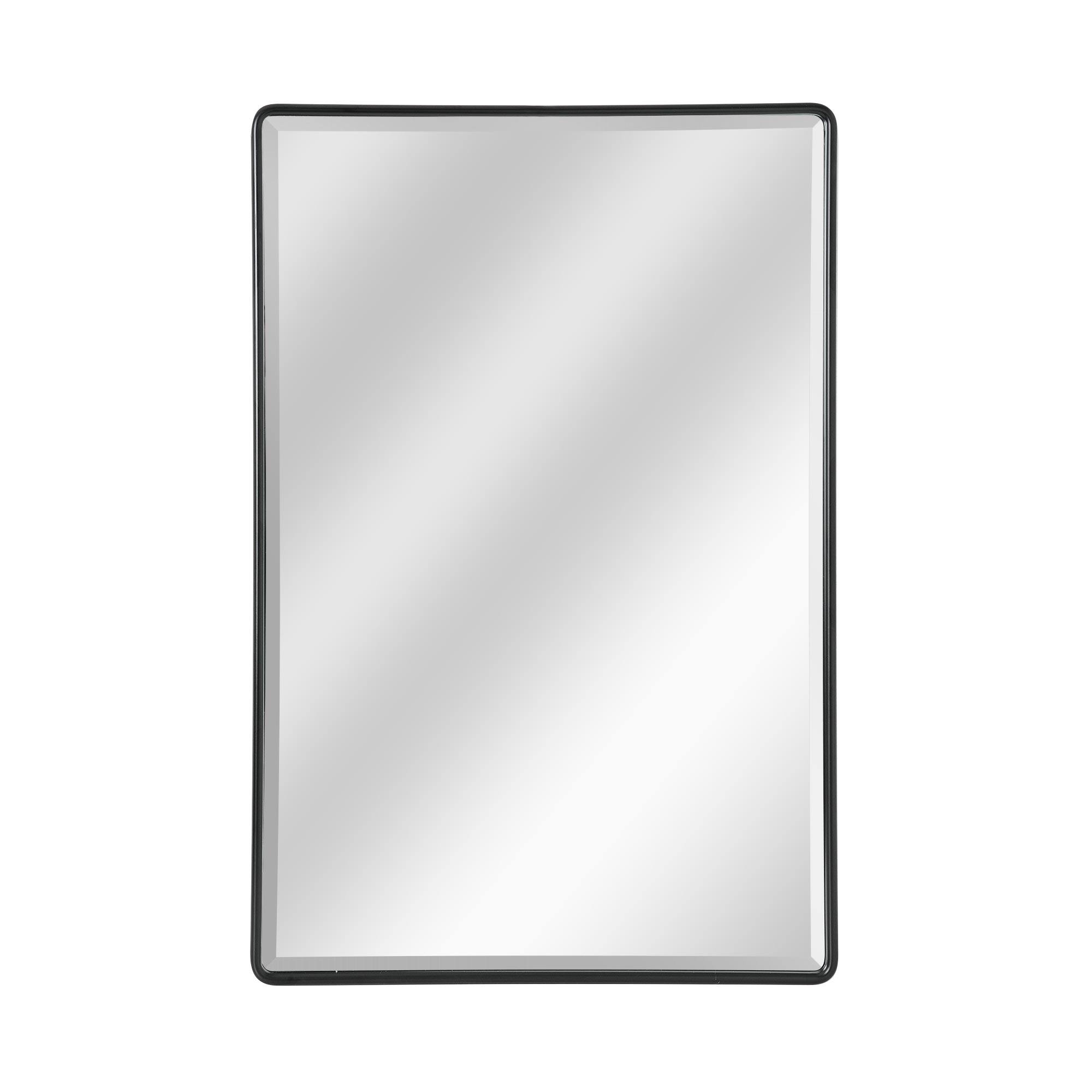 Head West Black Metal Medicine Cabinet with Beveled Mirror