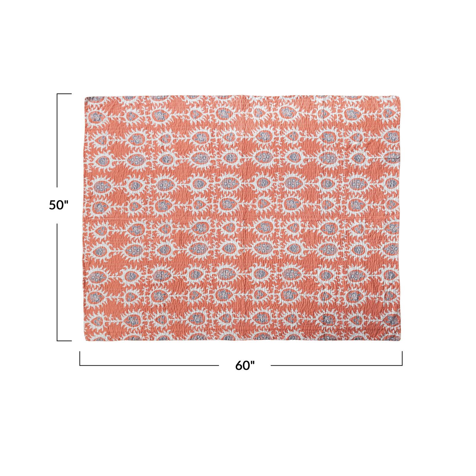 Hello Honey&#xAE; 60&#x22; Orange Patterned Cotton Voile Throw