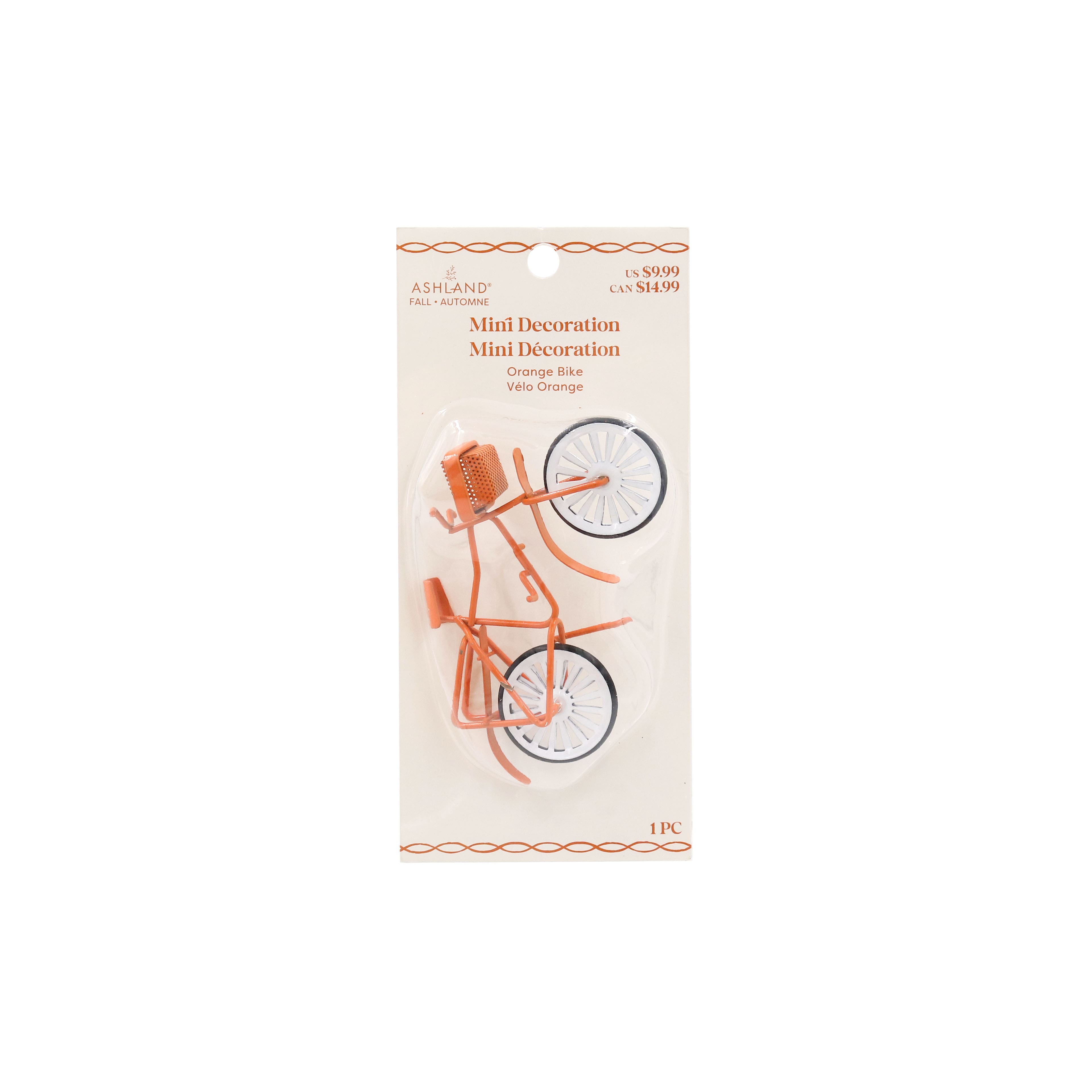 Mini Orange Bicycle Decoration by Ashland&#xAE;