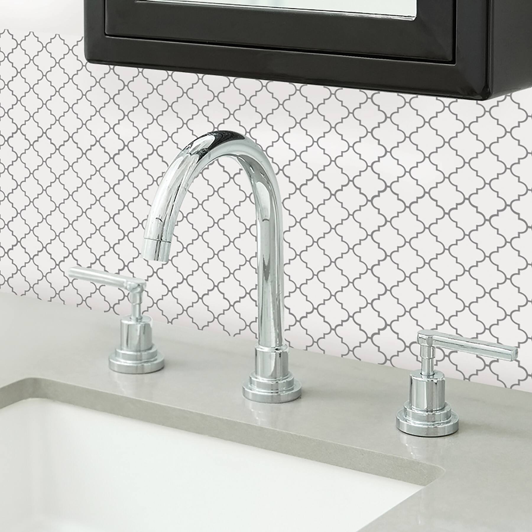 InHome Quatrefoil Peel &#x26; Stick Backsplash Tiles