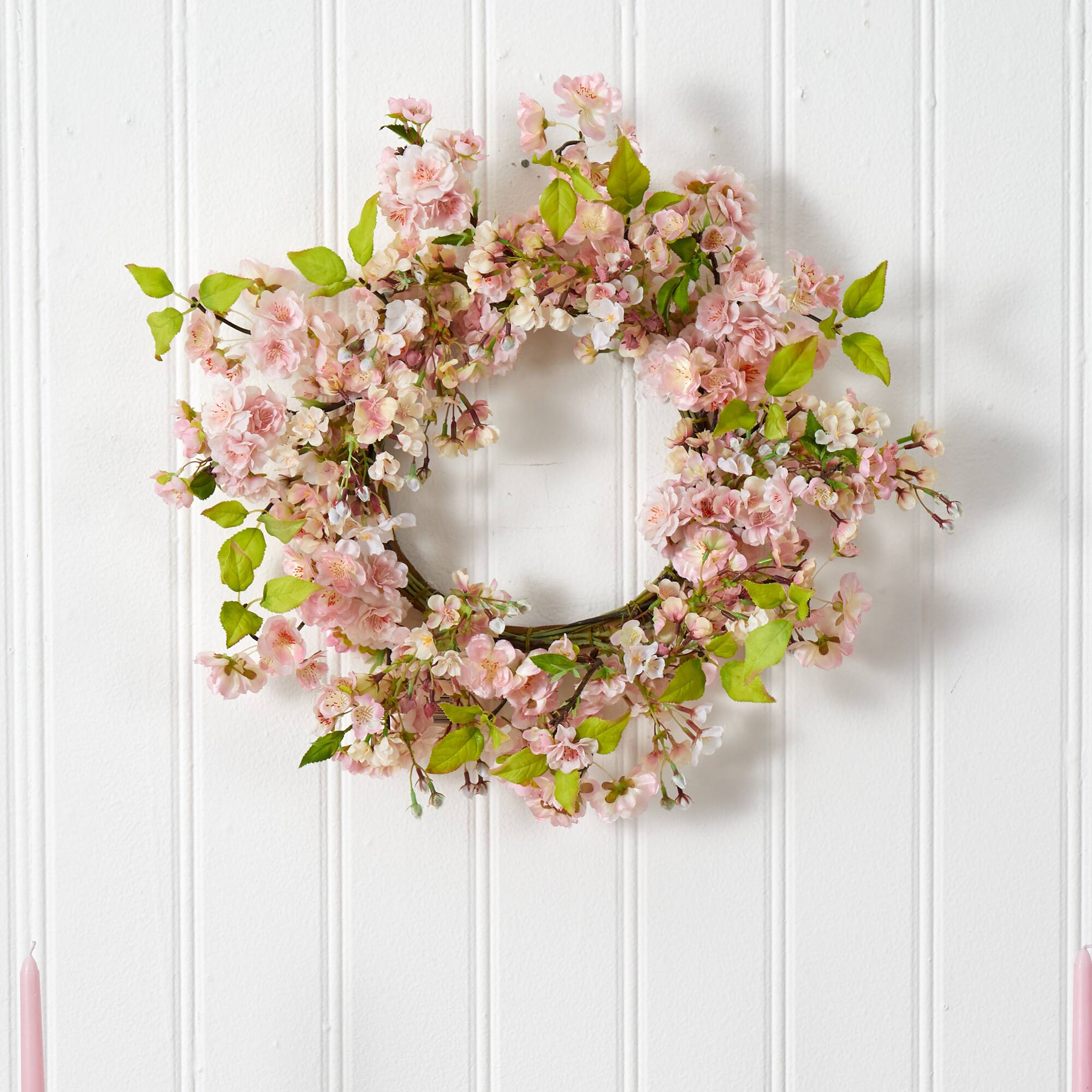 24&#x22; Pink Cherry Blossom Wreath