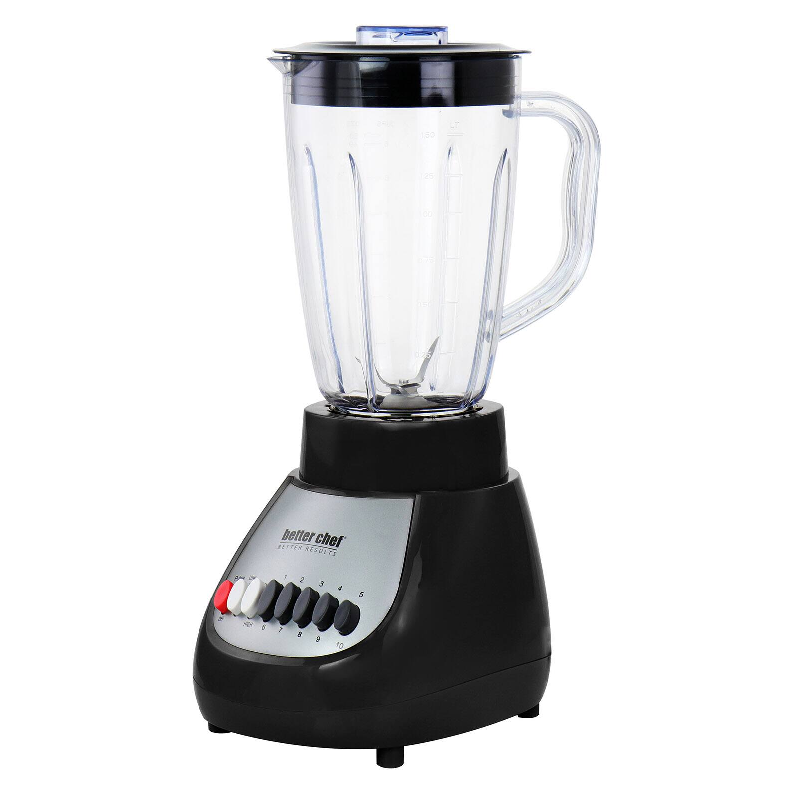 Better Chef Black 50oz. 10-Speed 350-Watt Plastic Jar Blender