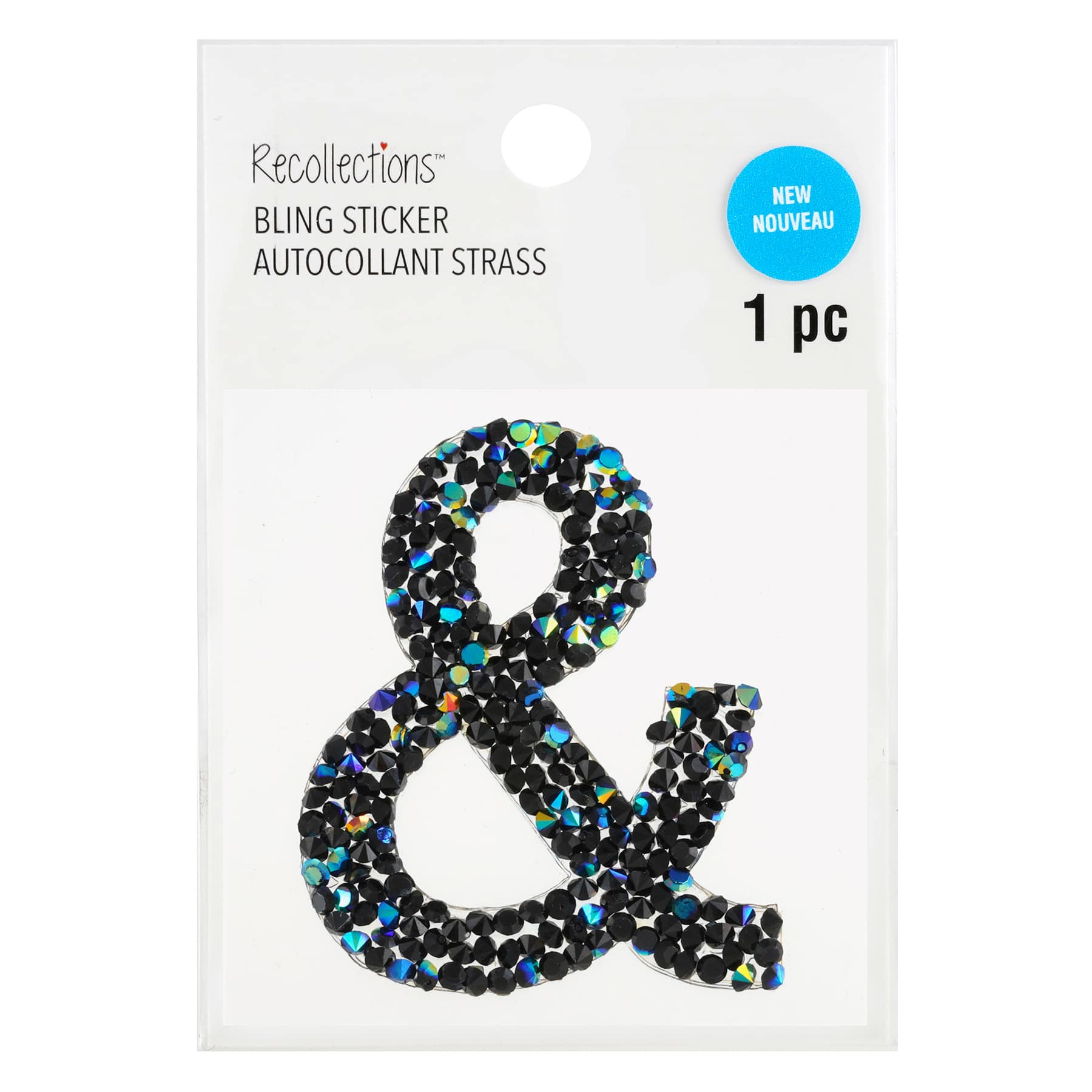 12 Pack: Black AB Letter Bling Sticker by Recollections®