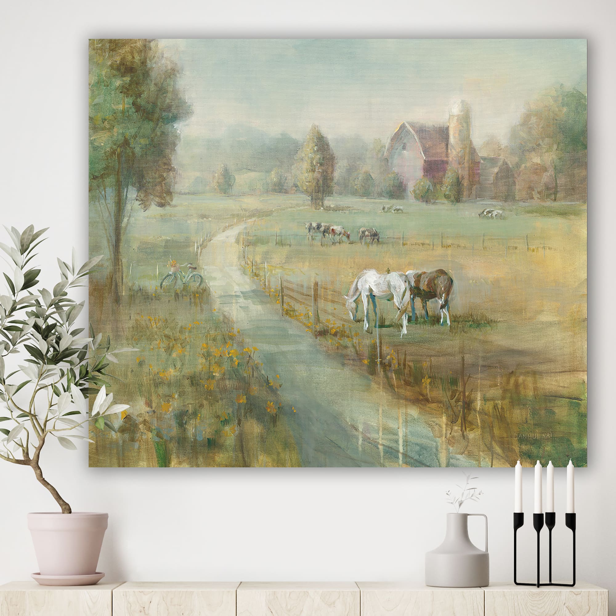 Designart - Tranquil Country Field - Farmhouse Canvas Artwork