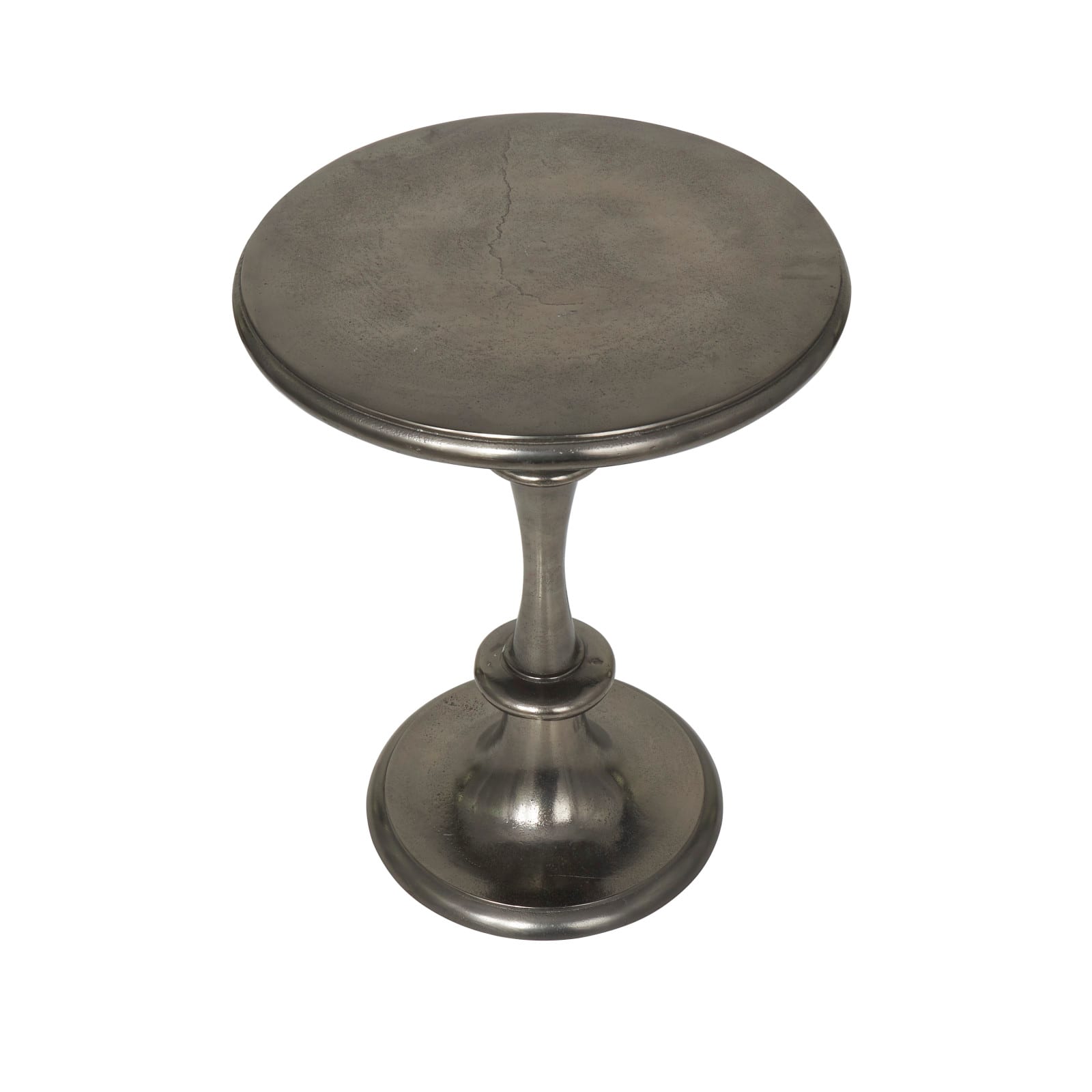 23&#x22; Black Aluminum Turned Style Accent Table