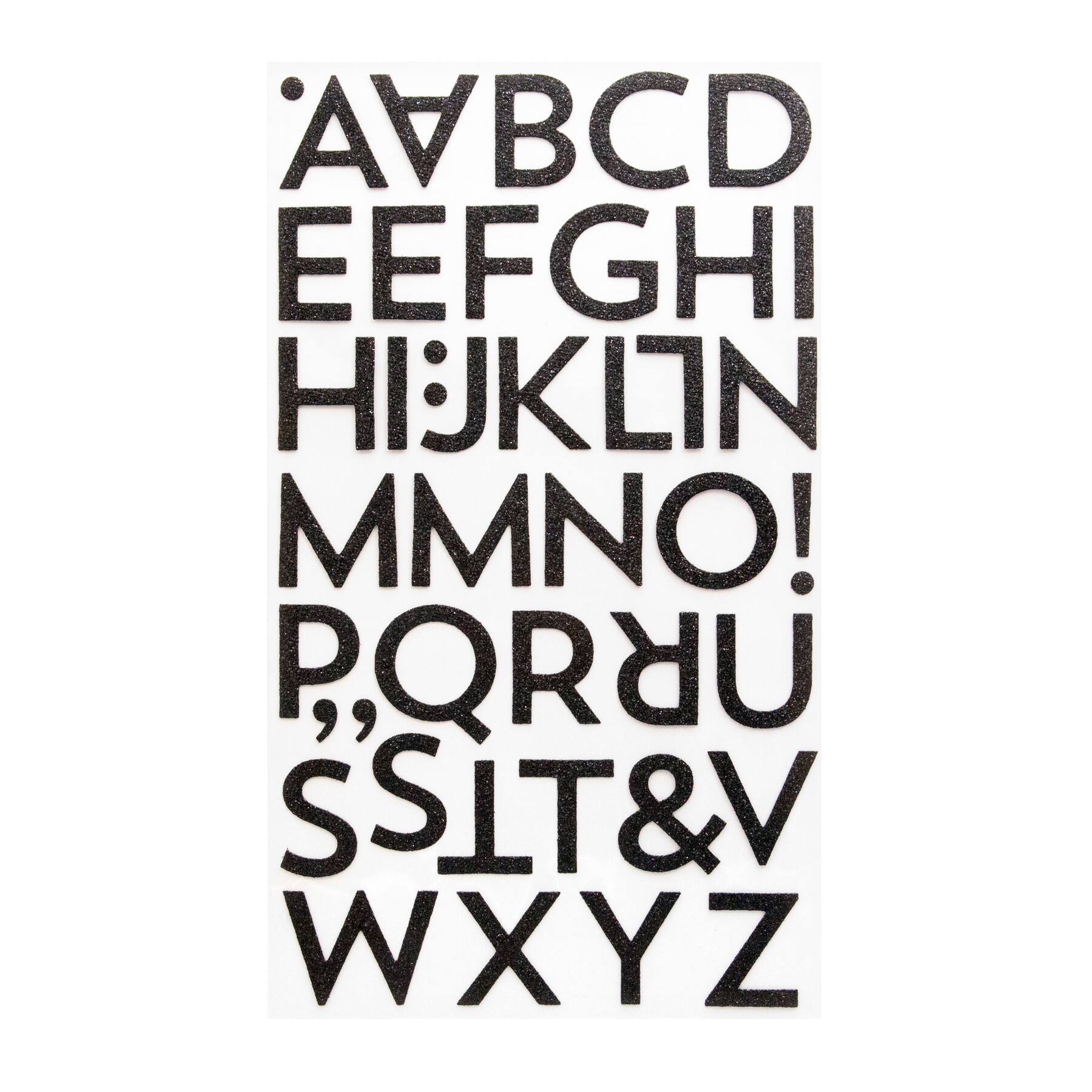 12 Packs: 86 ct. (1,032) Black Glitter Block Alphabet Stickers by Recollections™