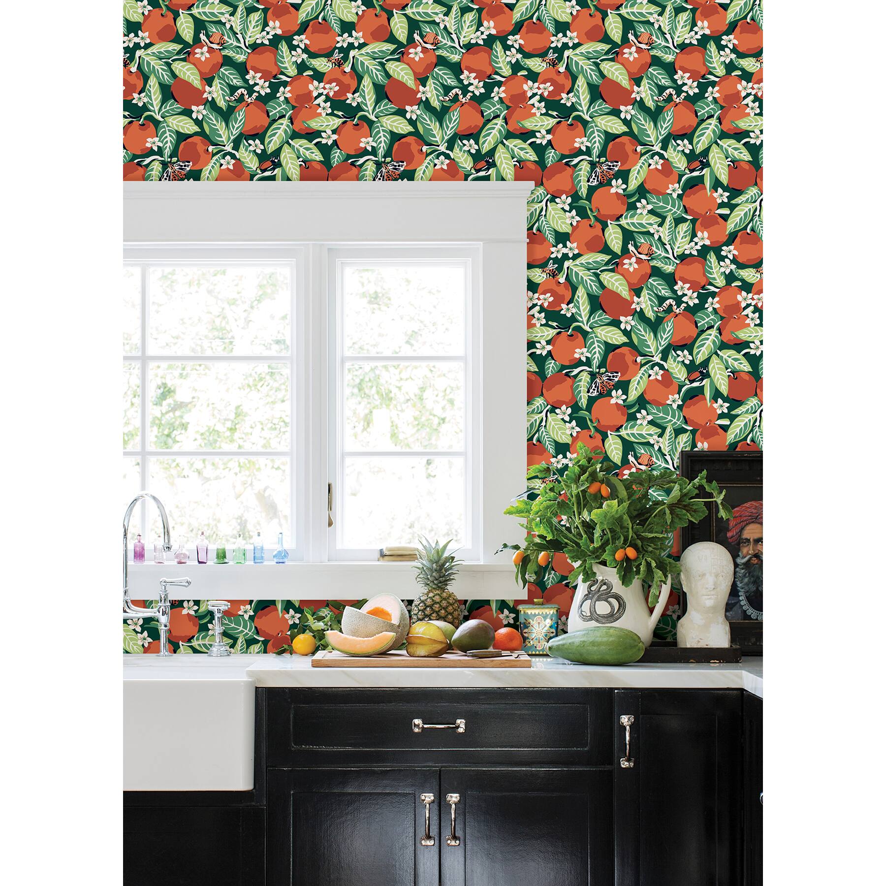 NuWallpaper PrintFresh Juniper Orange Grove Peel &#x26; Stick Wallpaper