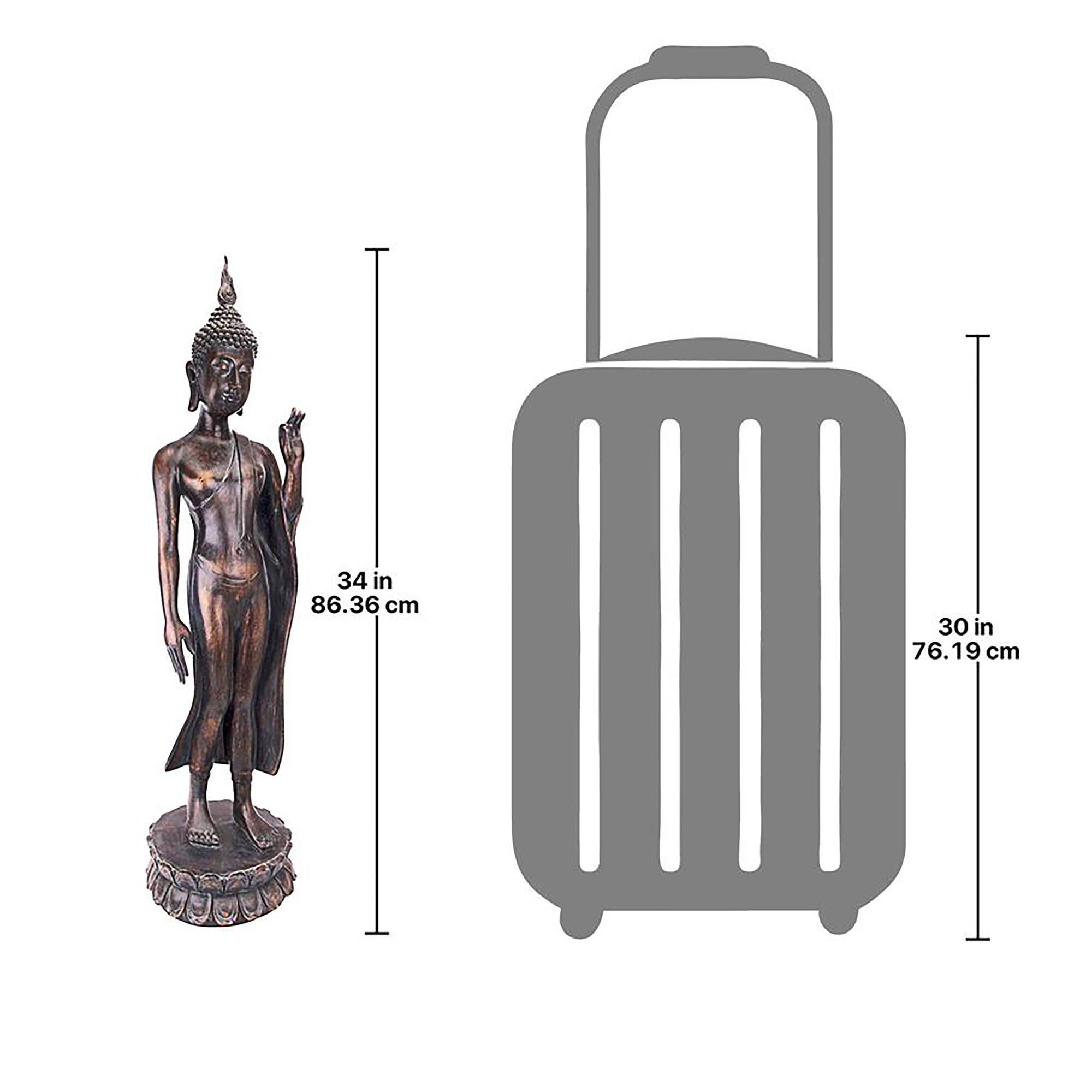 Design Toscano 34&#x22; Free from Fear Standing Buddha Statue