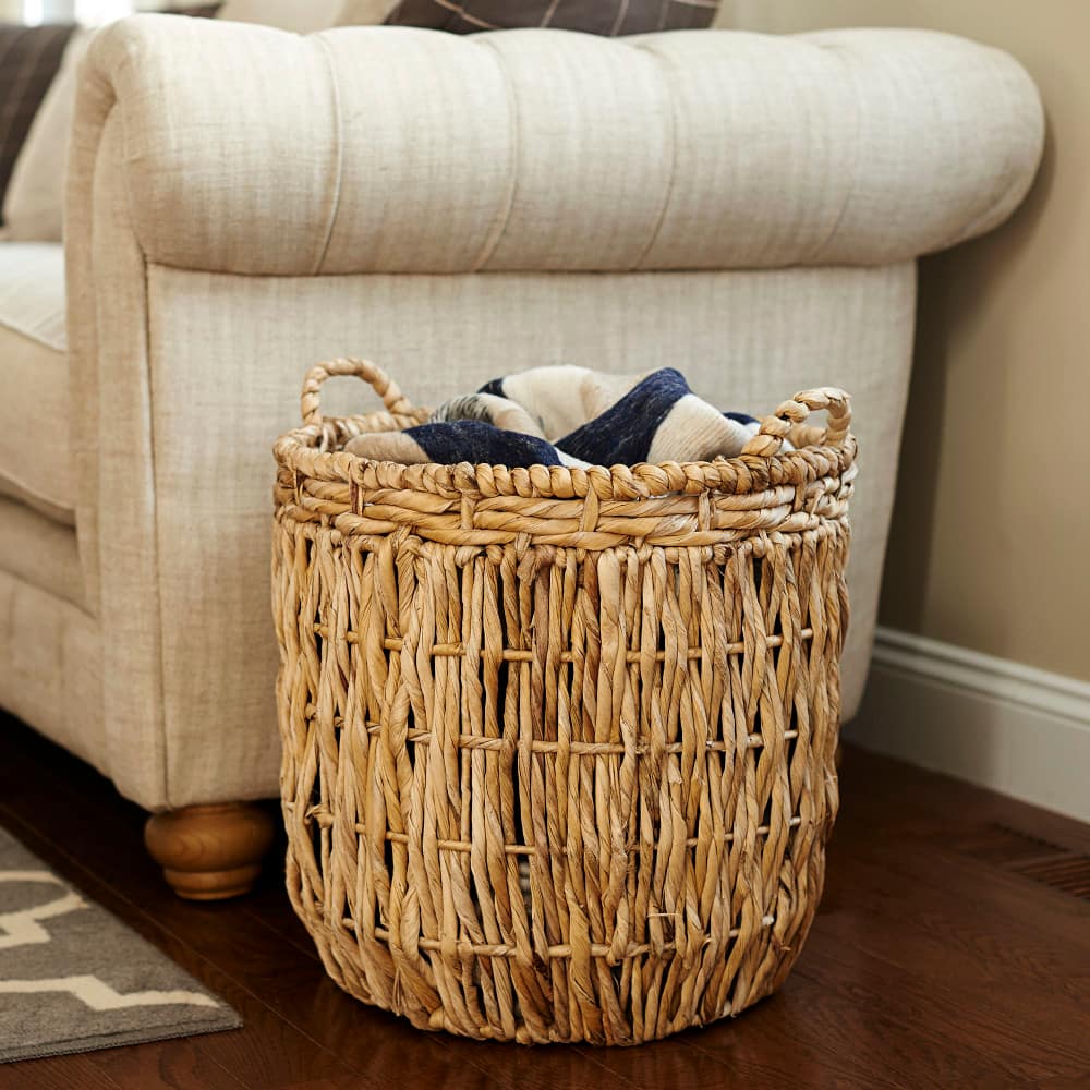 Household Essentials Tall Banana Leaf Wicker Floor Basket