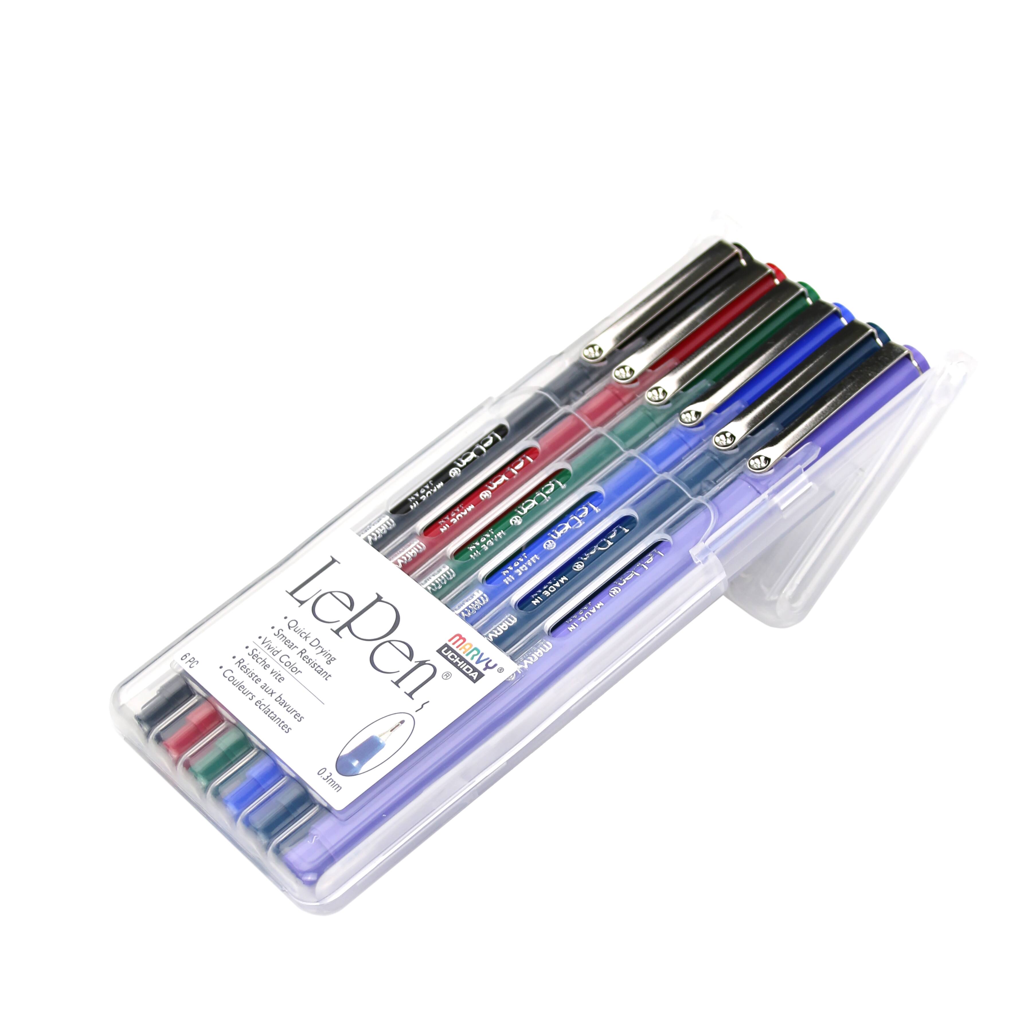 Marvy&#xAE; Uchida LePen&#xAE; Extra Fine 6 Color Primary Pen Set
