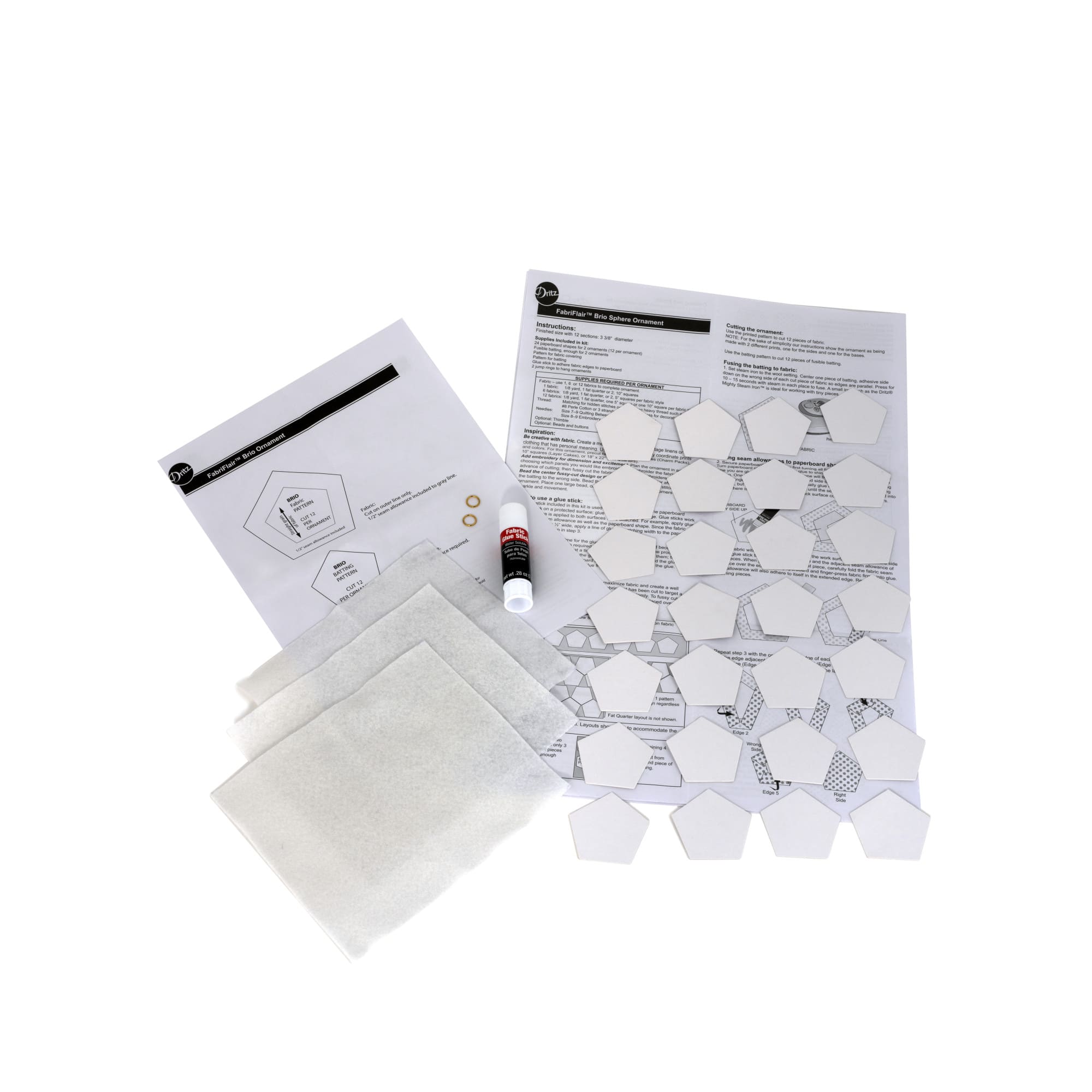 Dritz® FabriFlair 3.375" Brio Sphere Pattern Ornament Kit