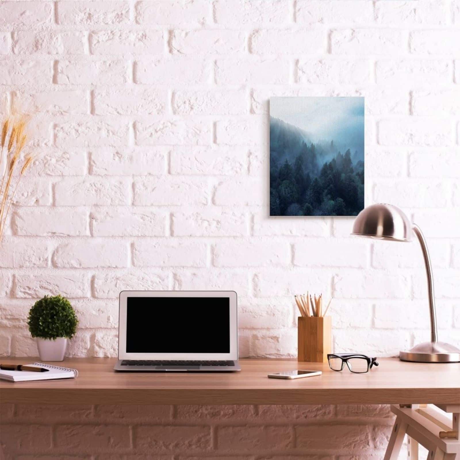 Stupell Industries Daylight over Pine Forest Mountain with Fog Canvas Wall Art