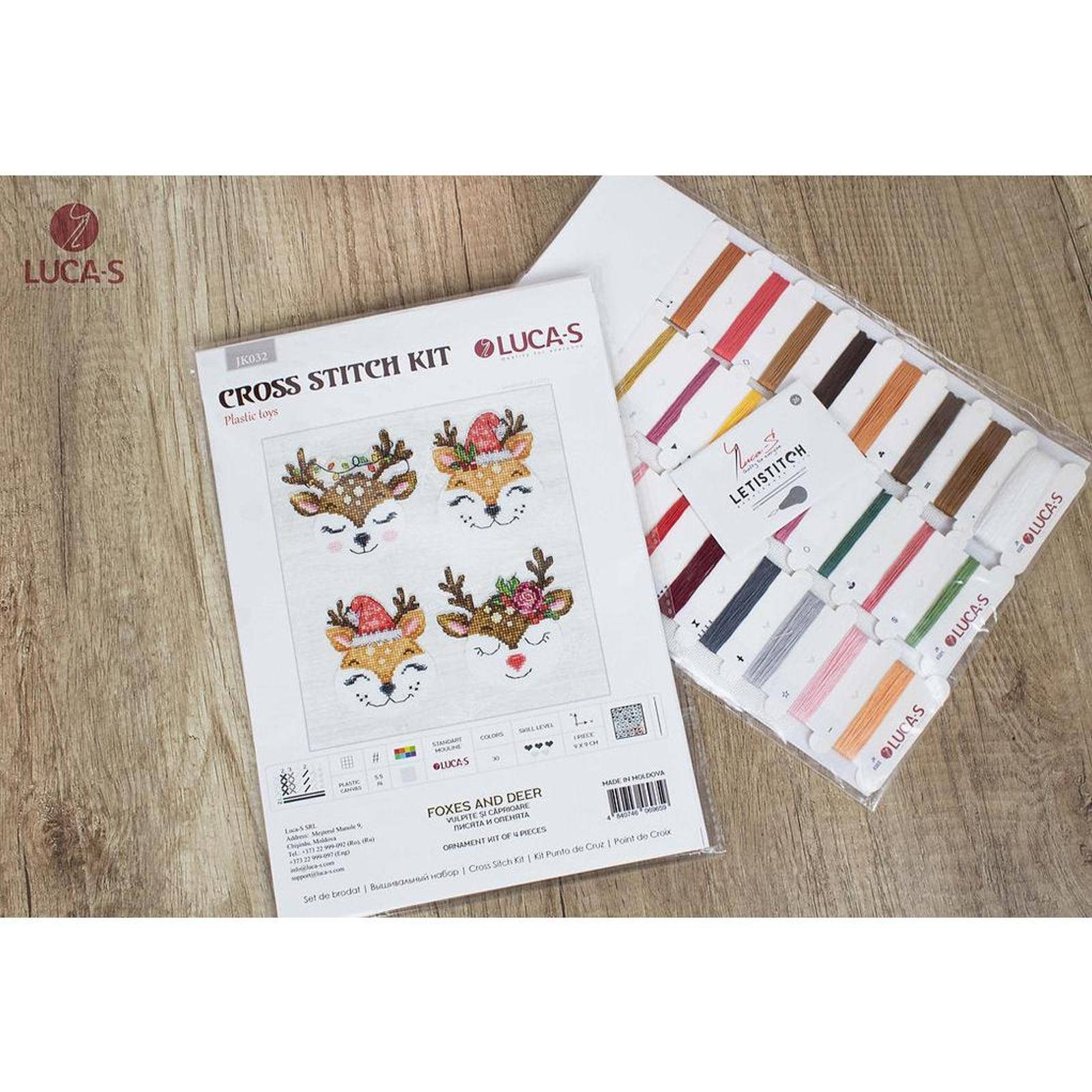 Luca-s Foxes And Deer Plastic Canvas Counted Cross Stitch Kit