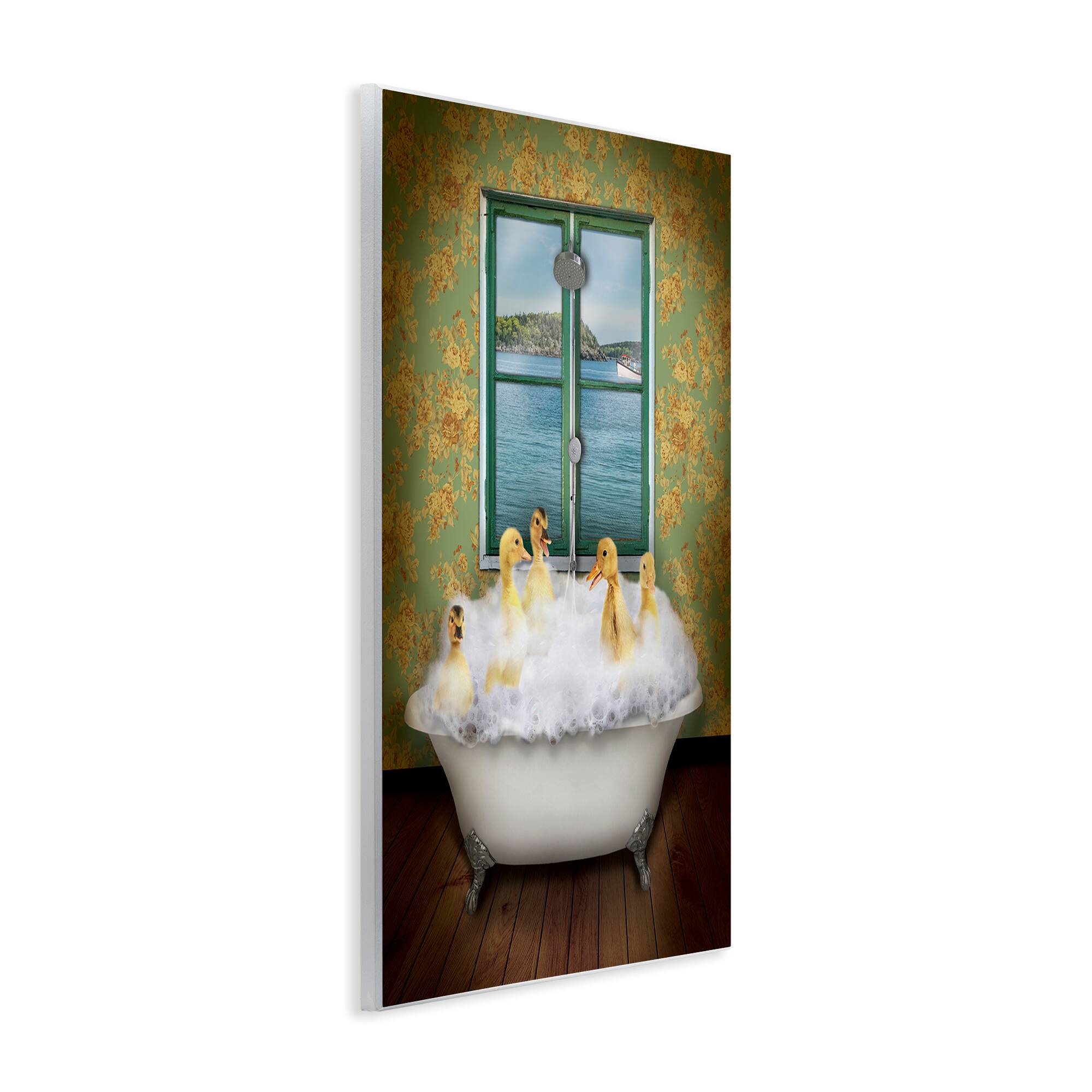 Stupell Industries Ducks Bathing Tub Ocean View Wall Plaque Art