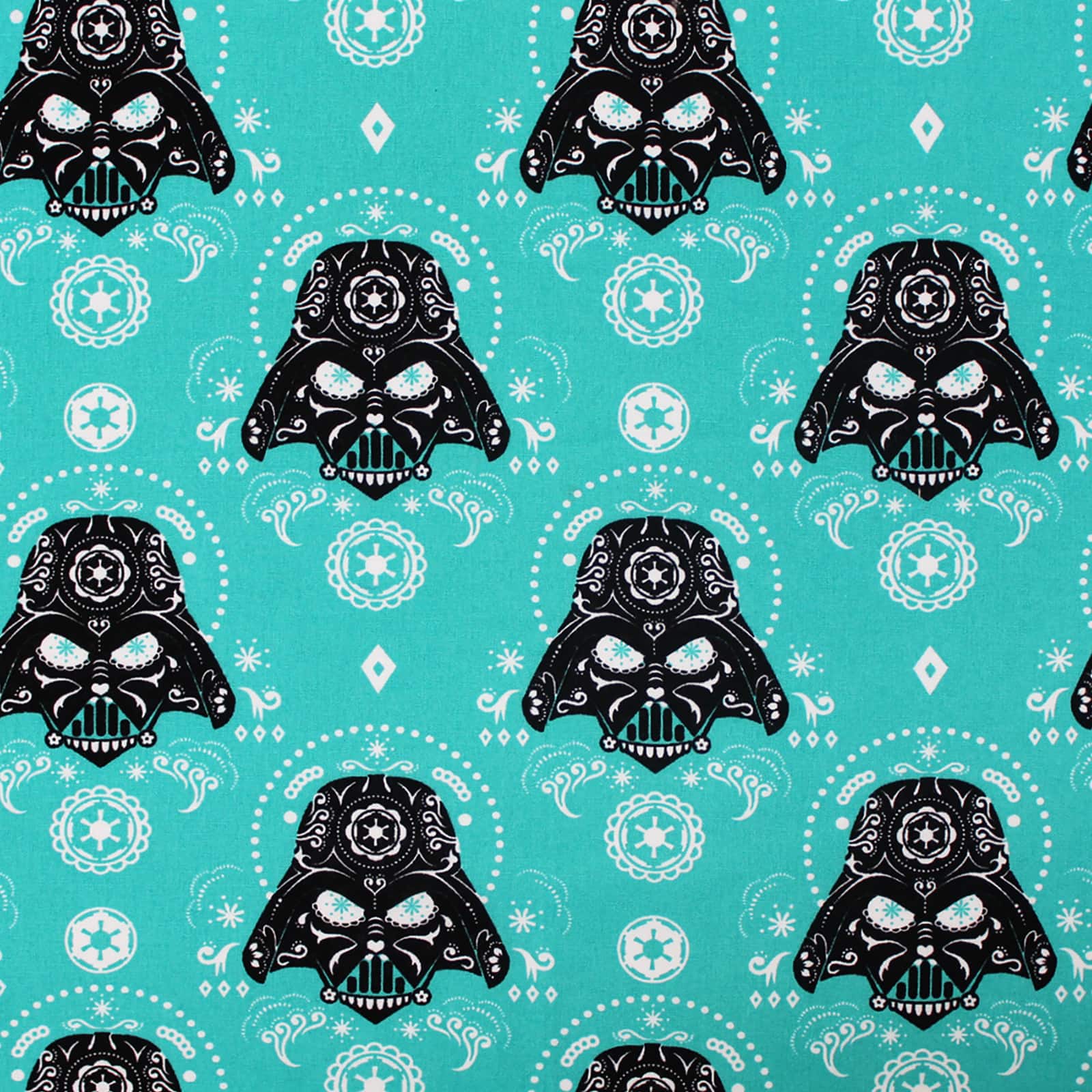 Shop The Camelot Fabrics Star Wars Teal Darth Vader Sugar Skull Fabric At Michaels Com