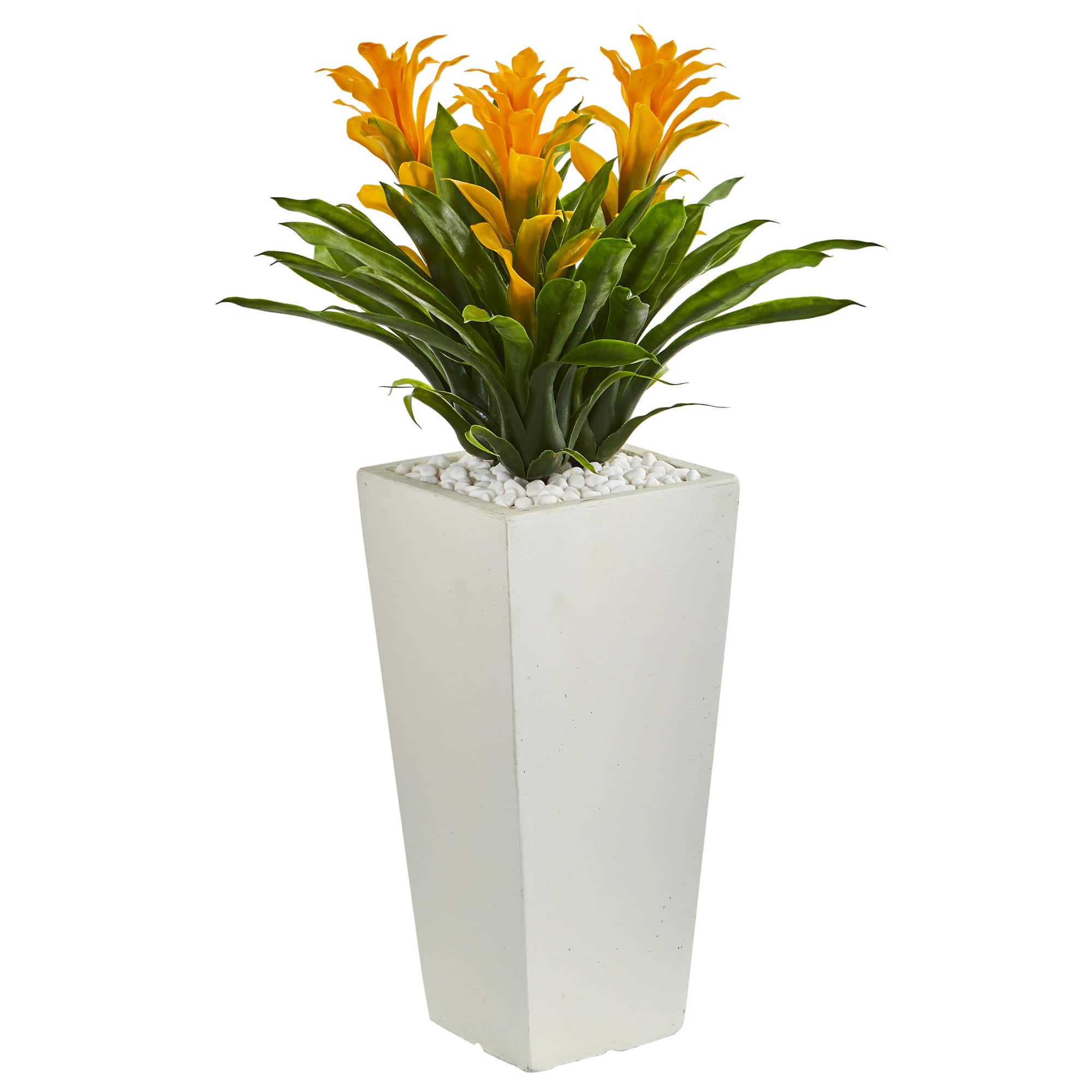 2ft. Triple Bromeliad Plant in White Tower Planter
