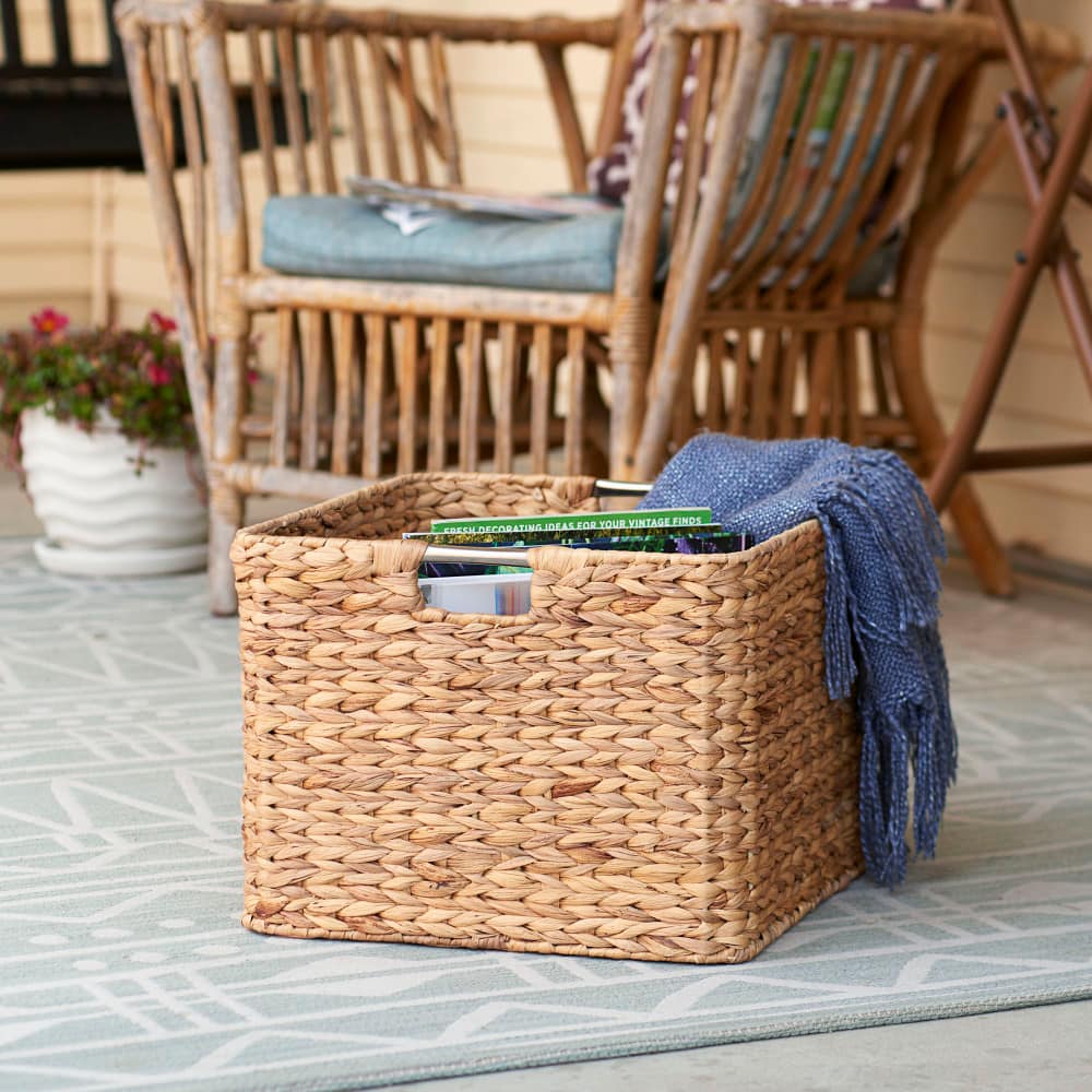 Household Essentials 11" Square Hyacinth Wicker Basket