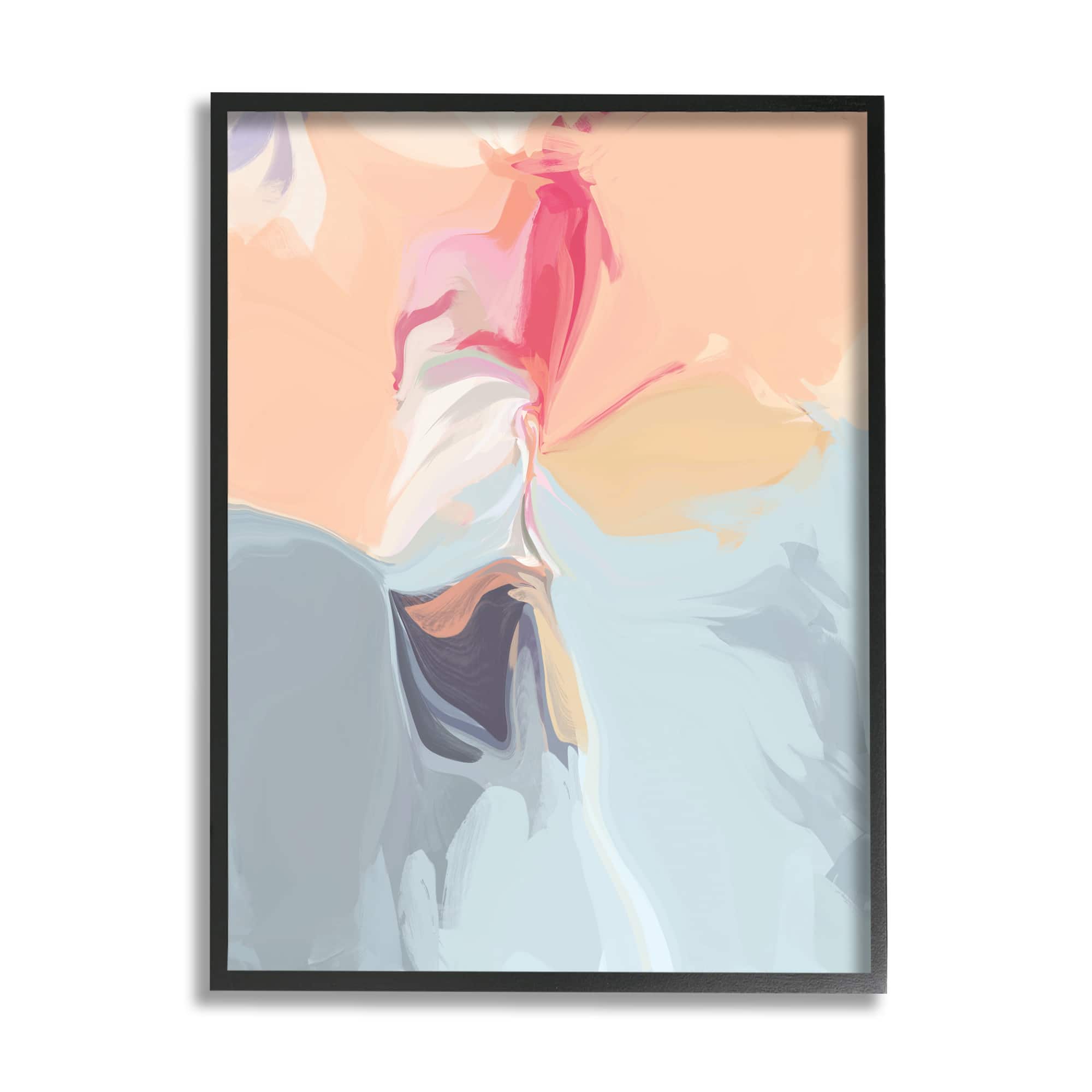 Stupell Industries Abstract Fluid Human Figure Dancing Movement in Black Frame Wall Art