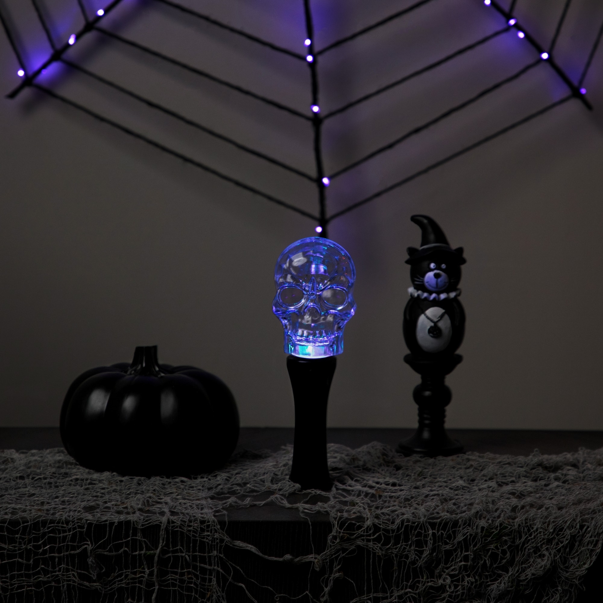 9" LED Transparent Multi-Function Halloween Skull Light