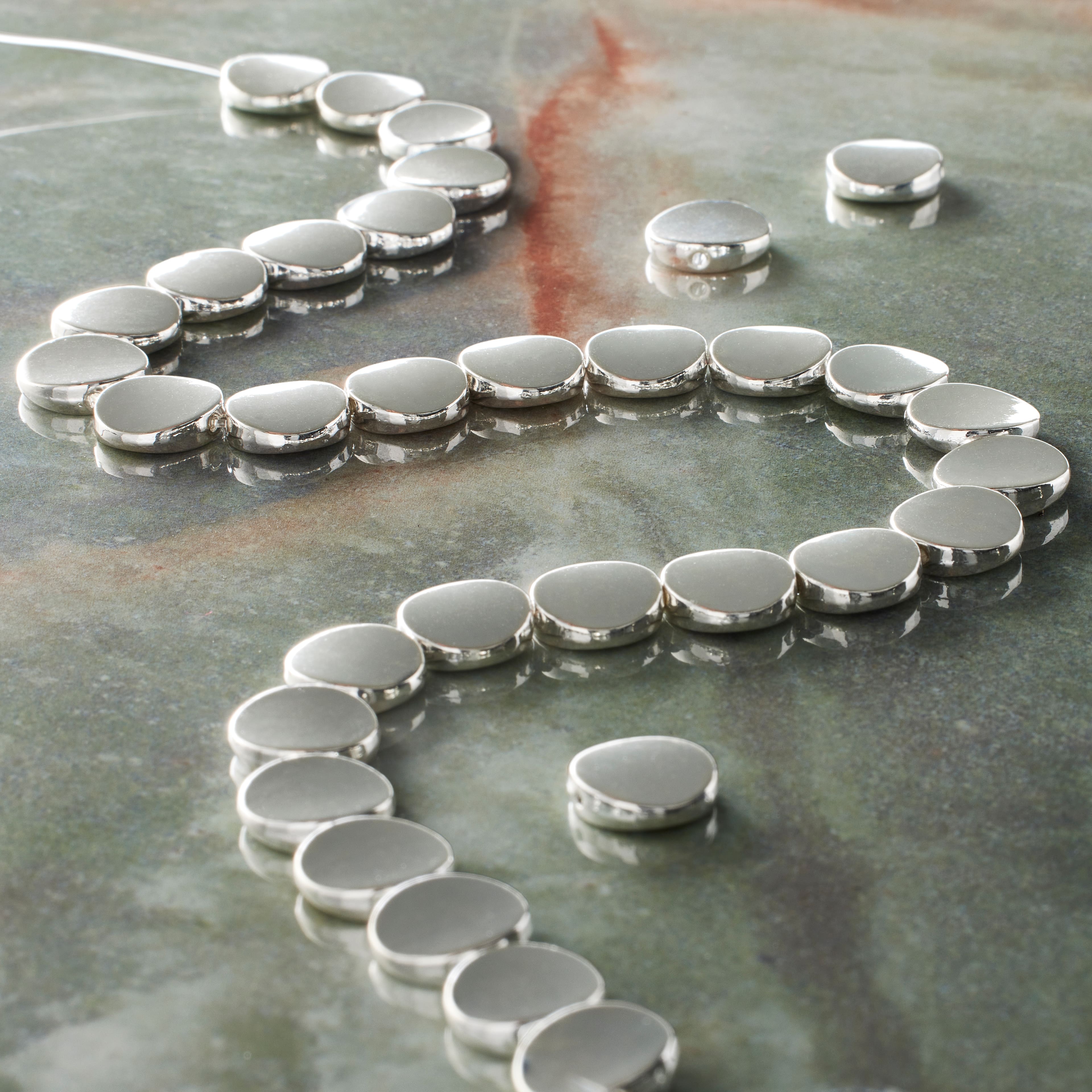 12 Packs: 33 ct. (396 total) Silver Metal Coin Beads, 11mm by Bead Landing&#x2122;