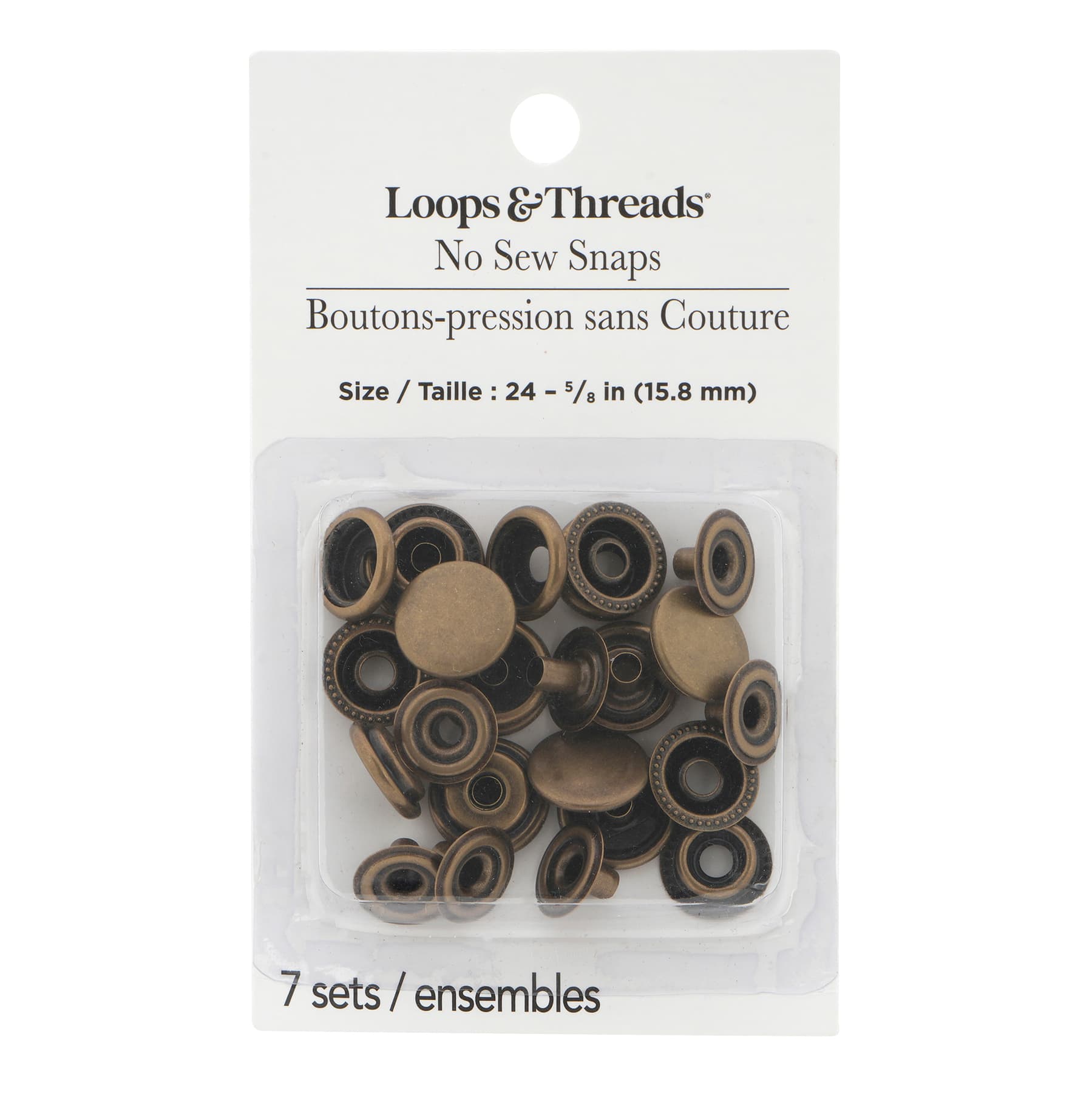 Antique Brass No Sew Snaps by Loops &#x26; Threads&#xAE;