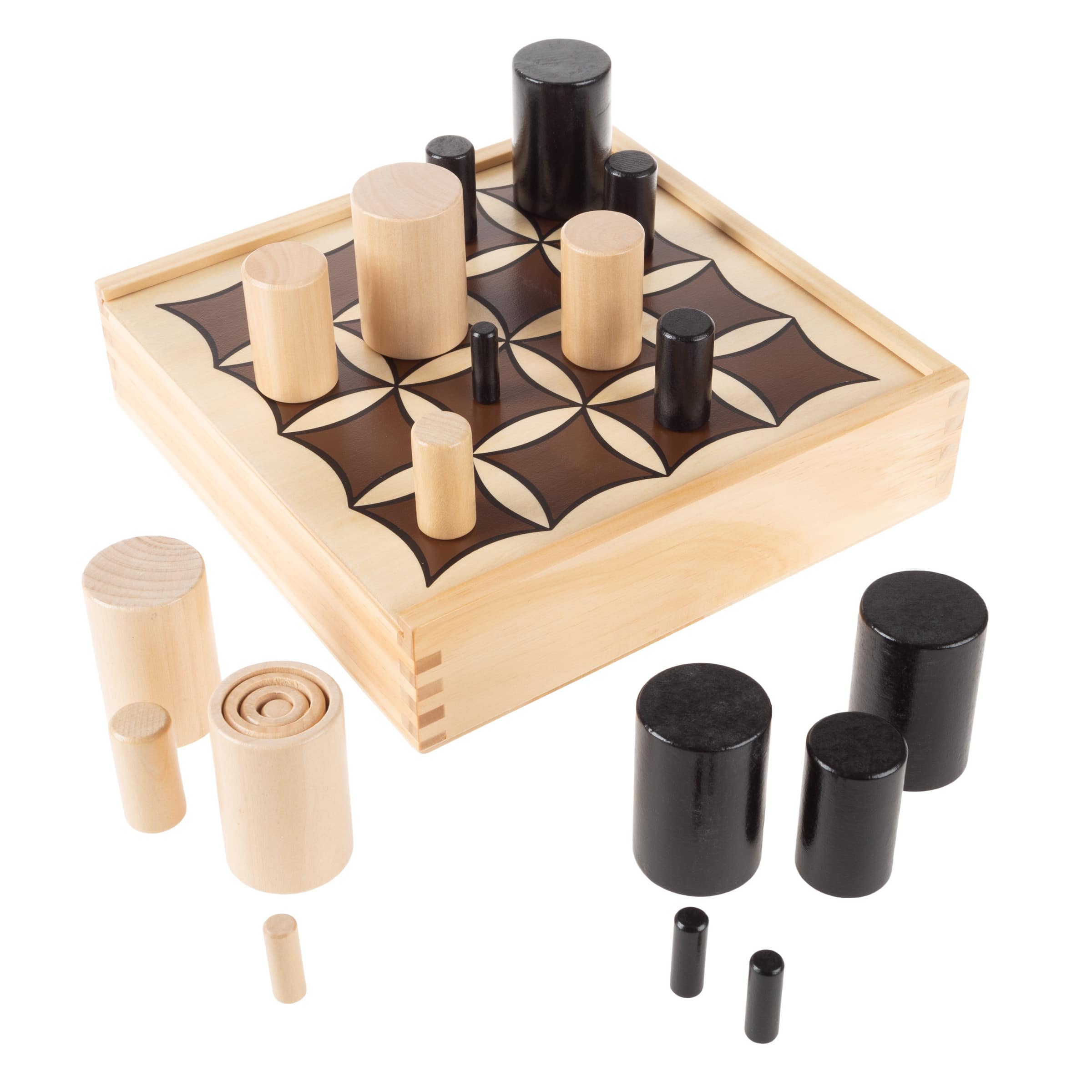 Toy Time Wooden Tabletop 3D Tic Tac Toe Board Game