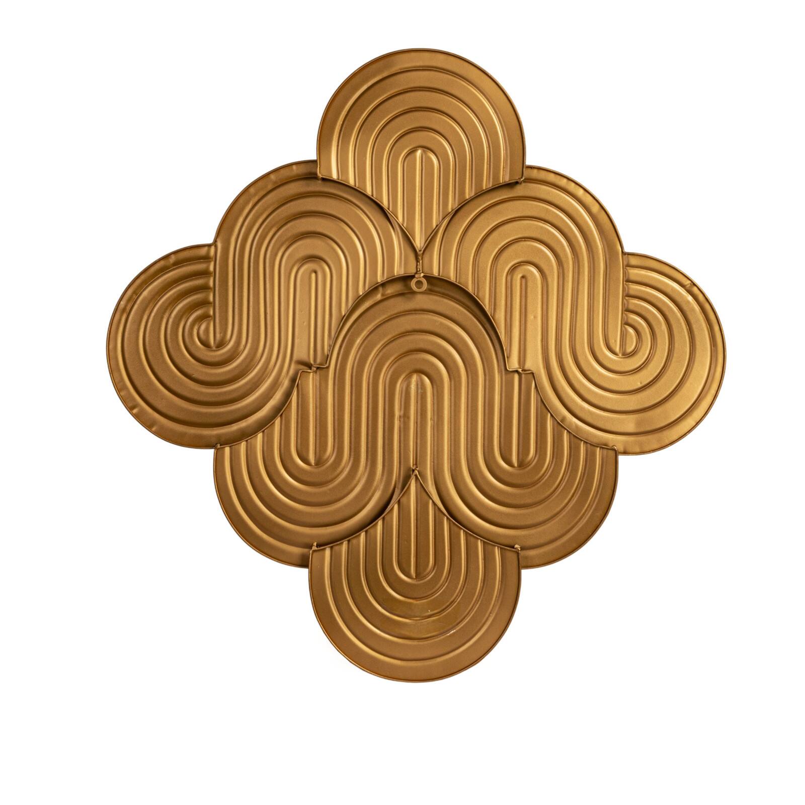 Hello Honey&#xAE; 31.25&#x22; Gold Decorative Waves Metal Wall Art